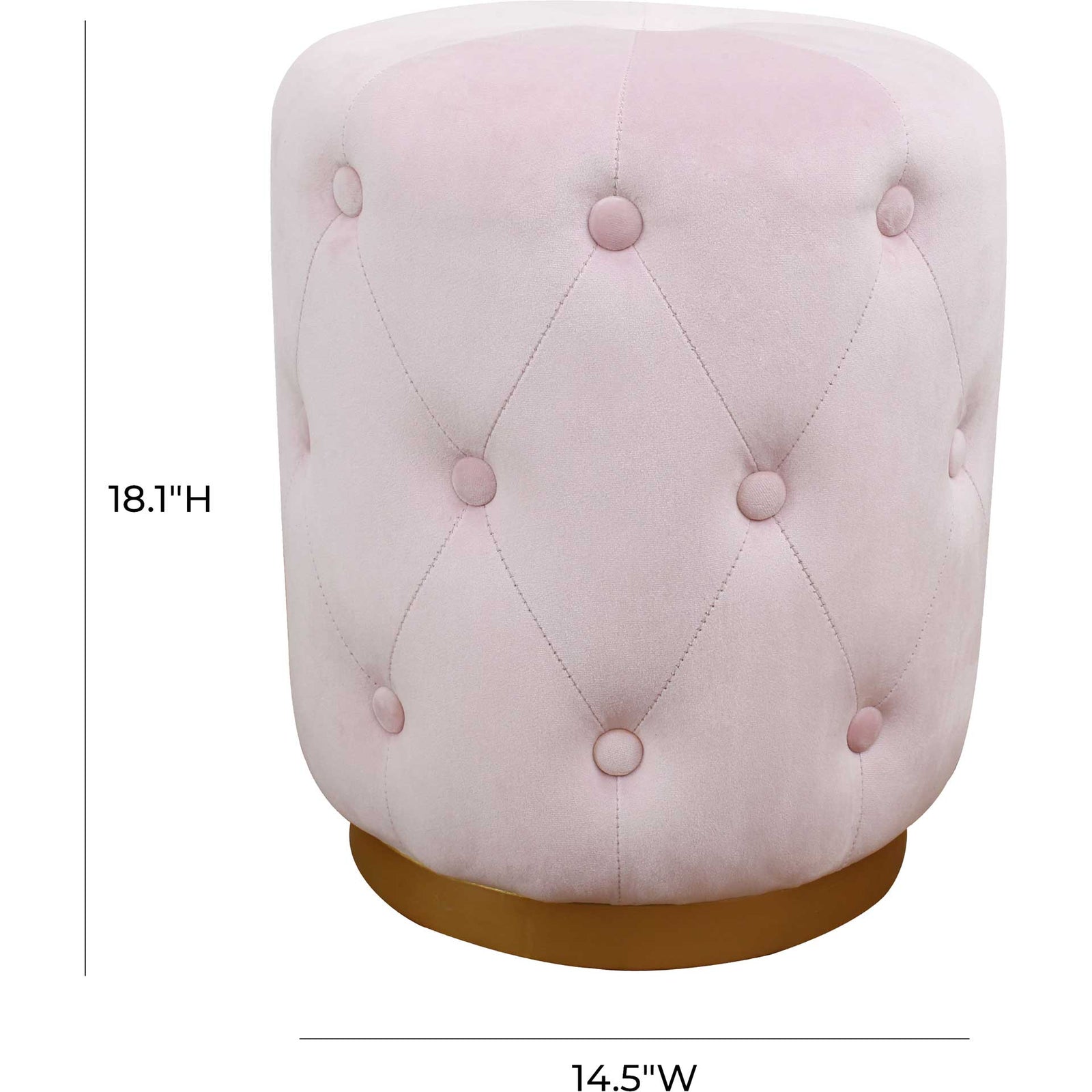 Skye Velvet Ottoman Blush