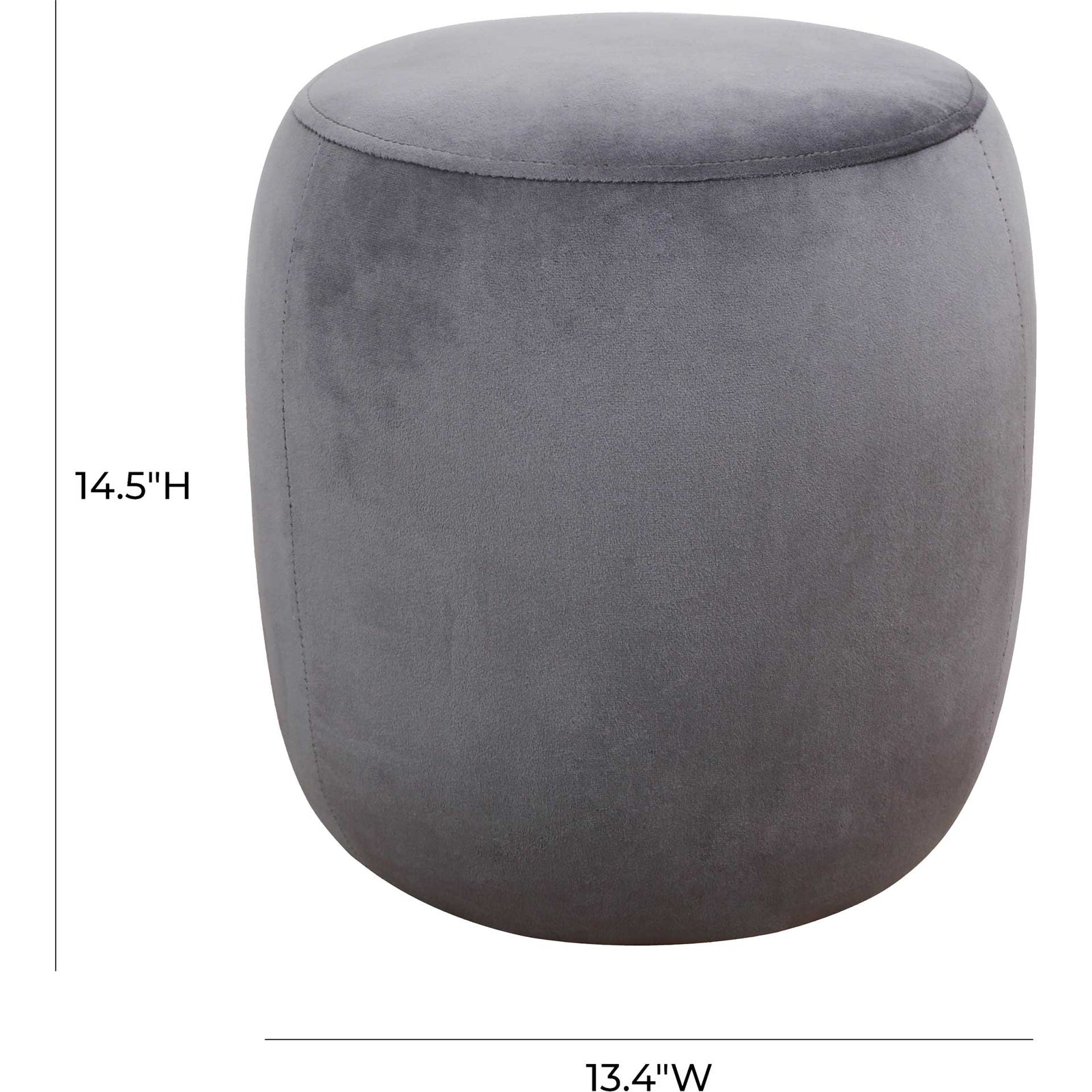 Wilder Velvet Ottoman Gray