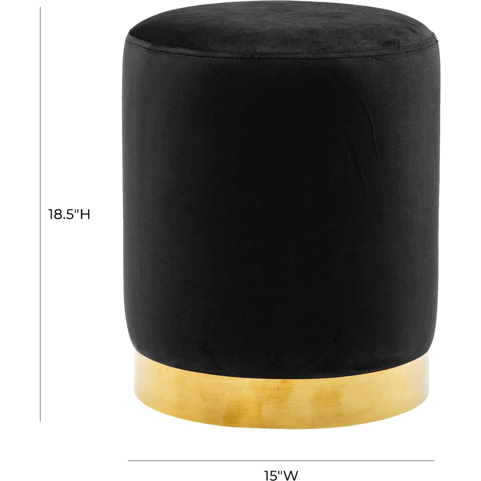 Proclaim Velvet Ottoman Black