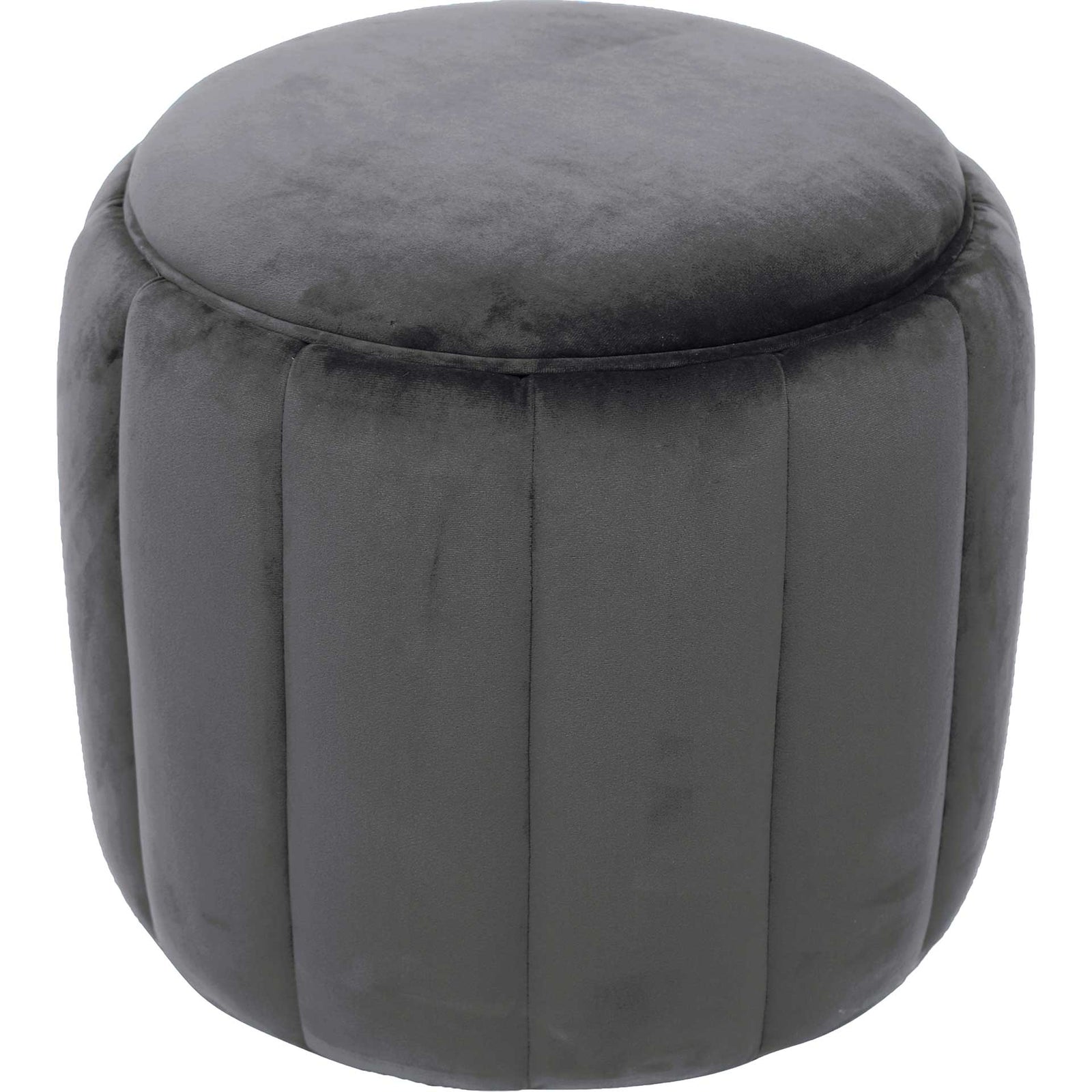 Ivy Velvet Ottoman Gray