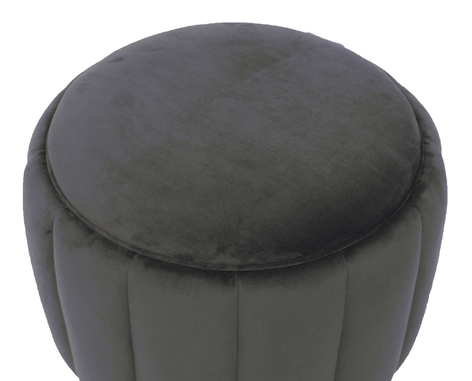 Ivy Velvet Ottoman Gray