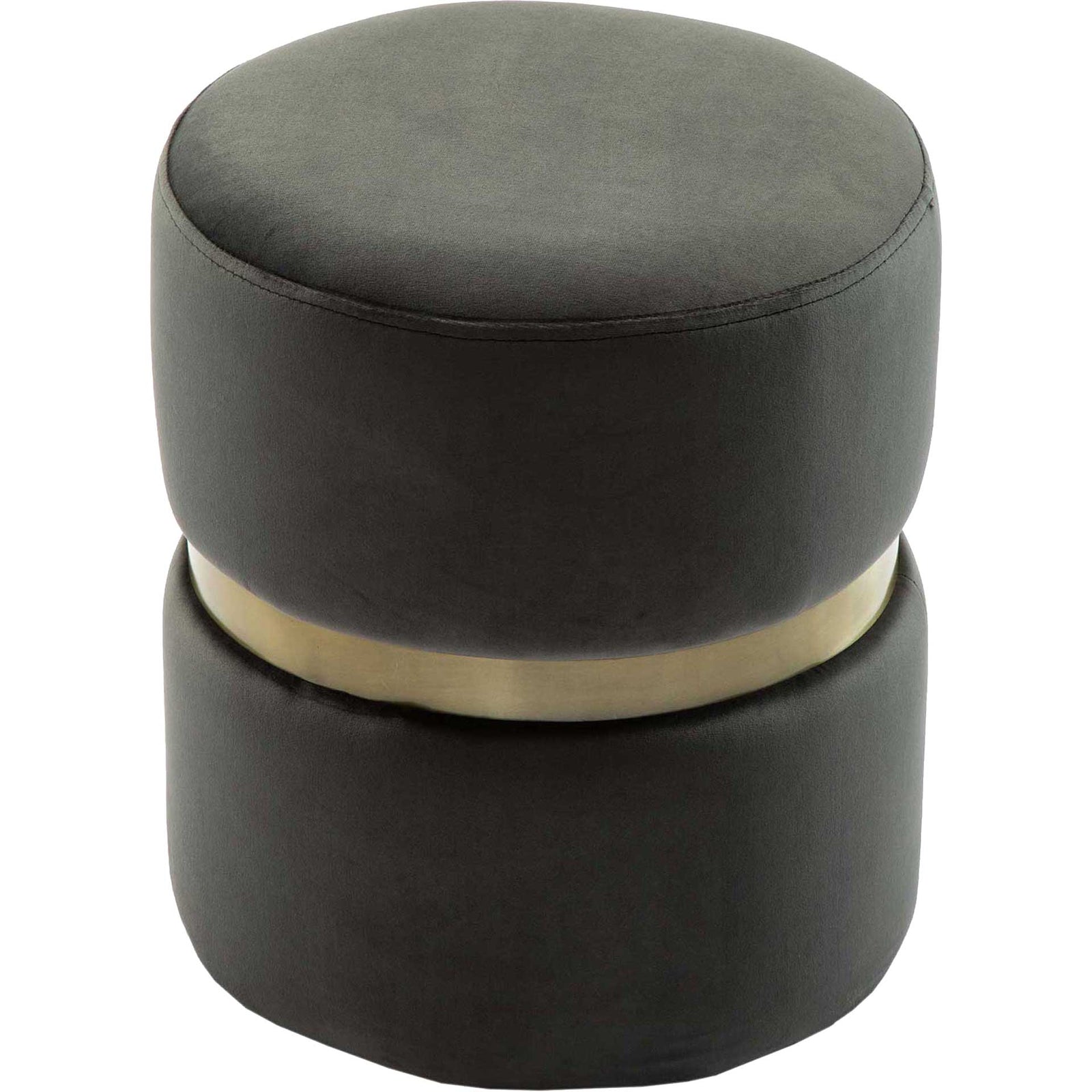 Yahia Velvet Ottoman Gray