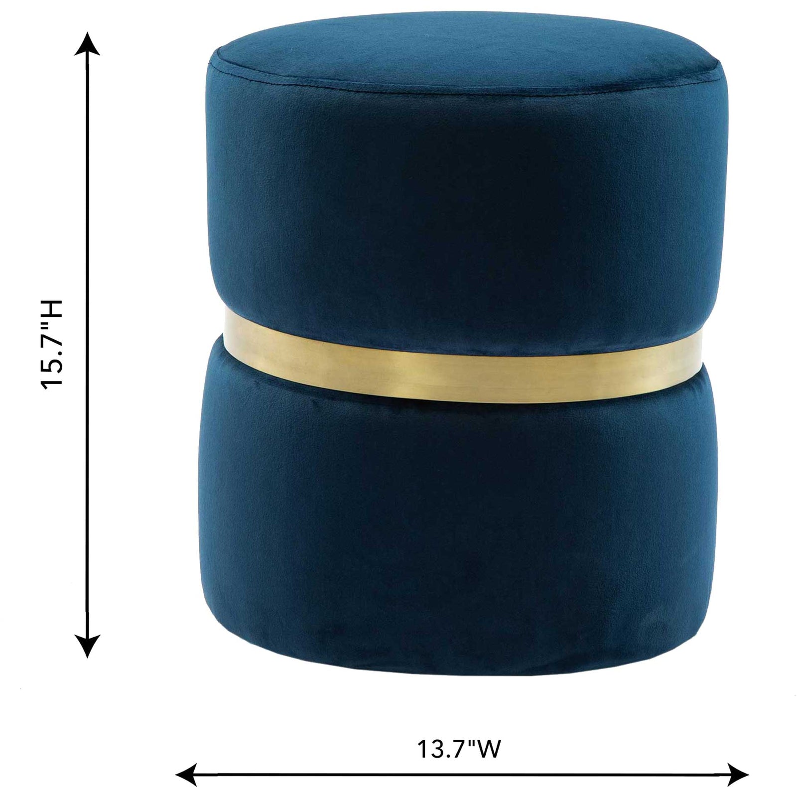 Yahia Velvet Ottoman Navy