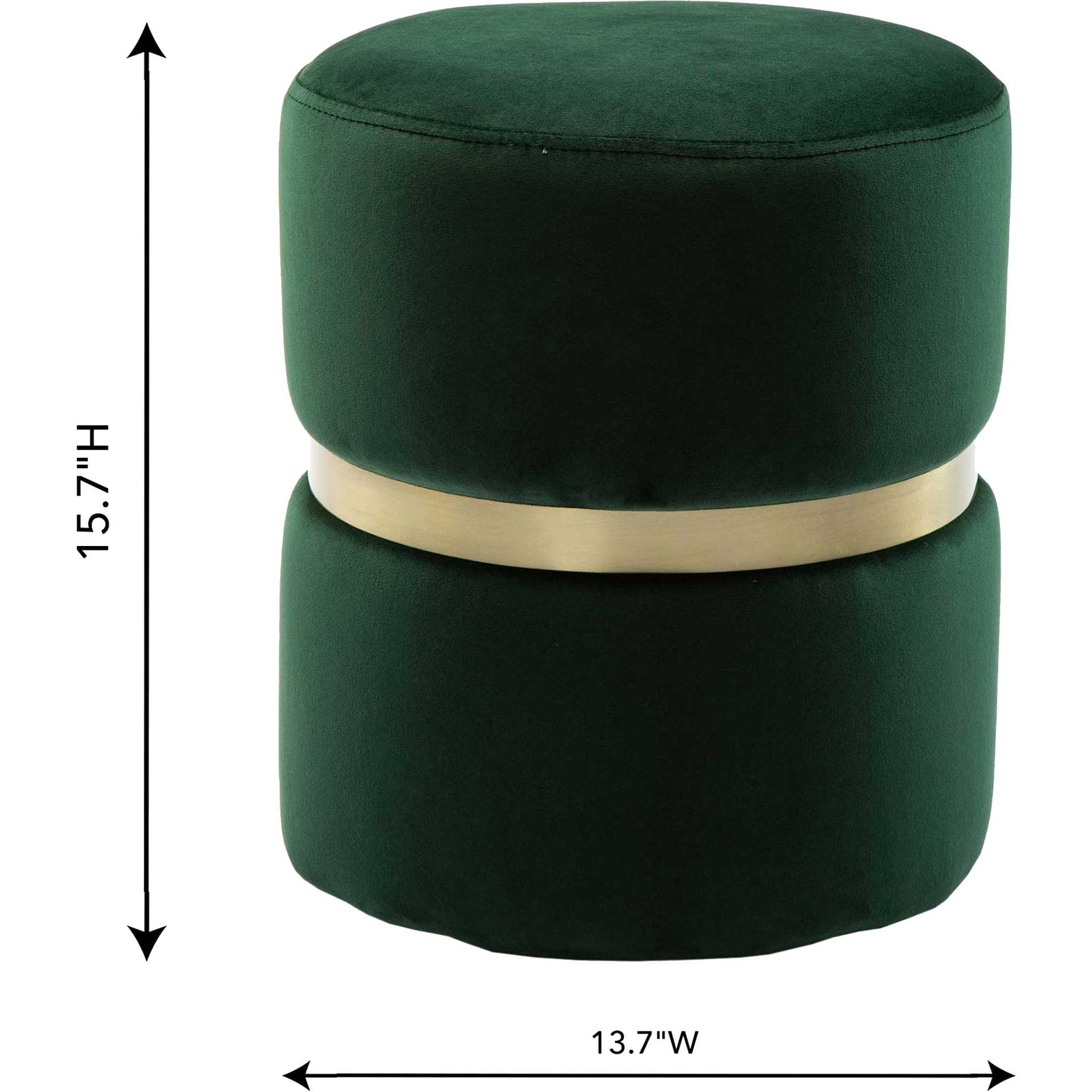Yahia Velvet Ottoman Forest Green