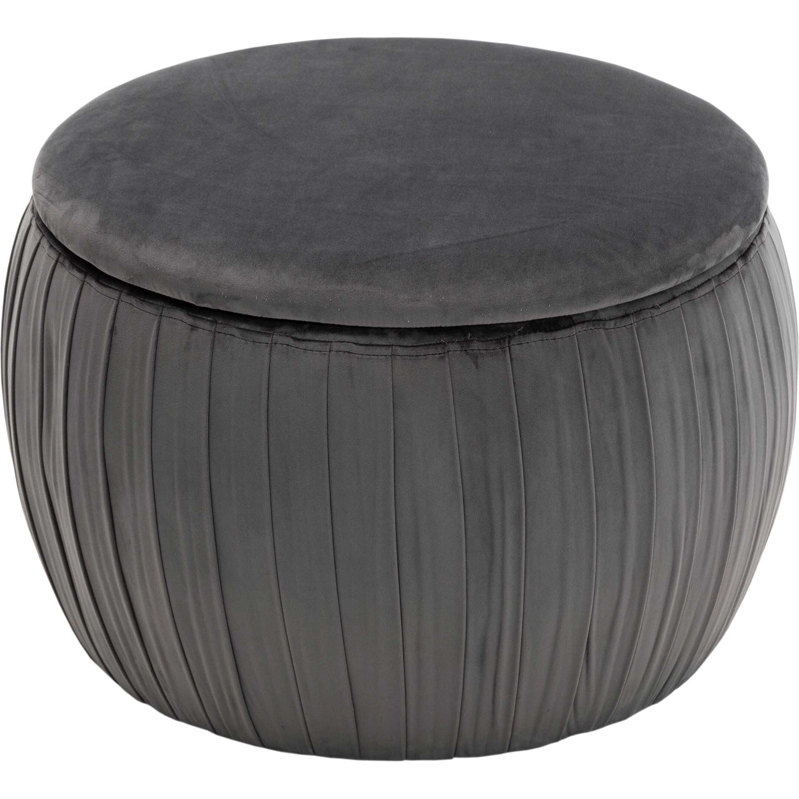 Flower Velvet Storage Ottoman Gray