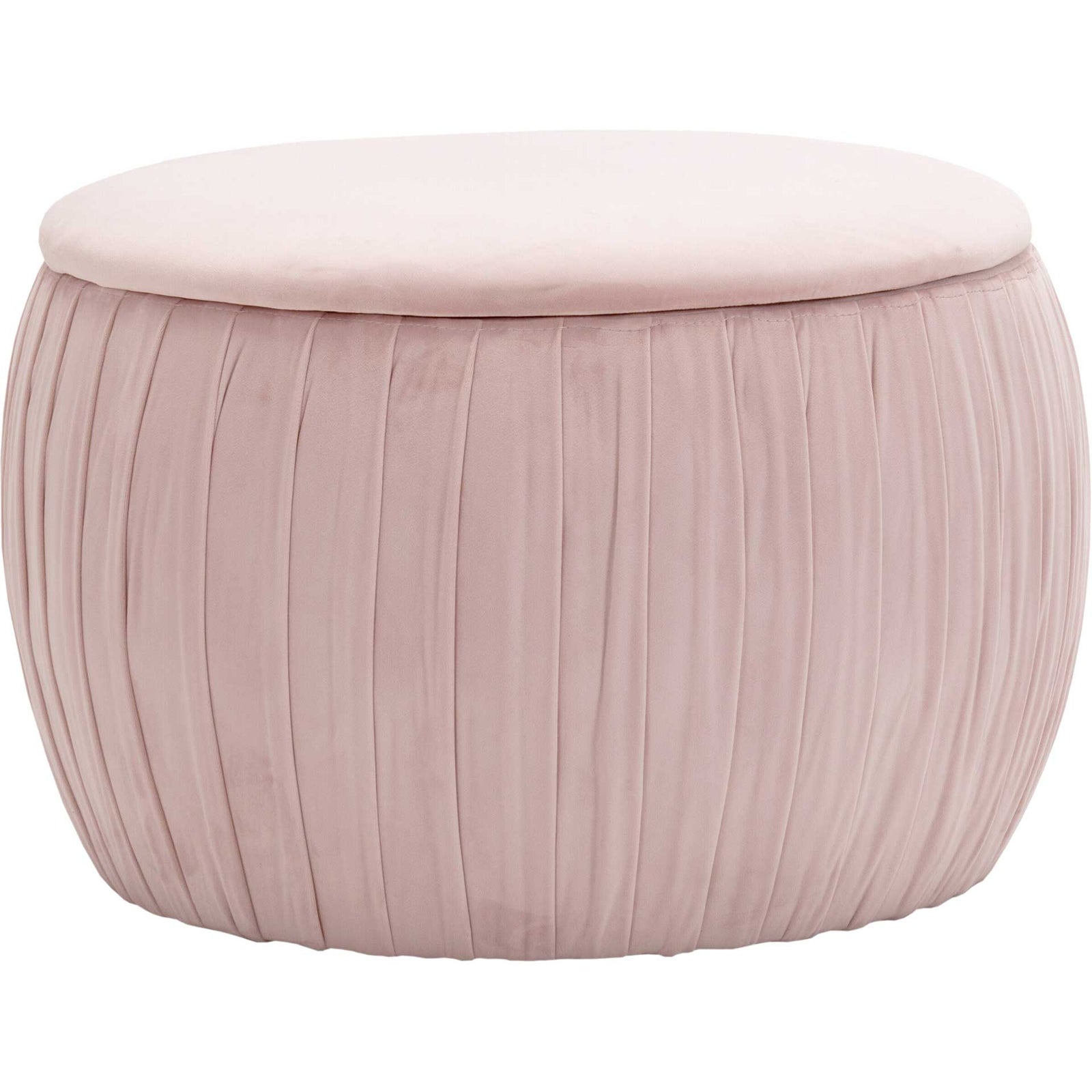 Flower Velvet Storage Ottoman Blush