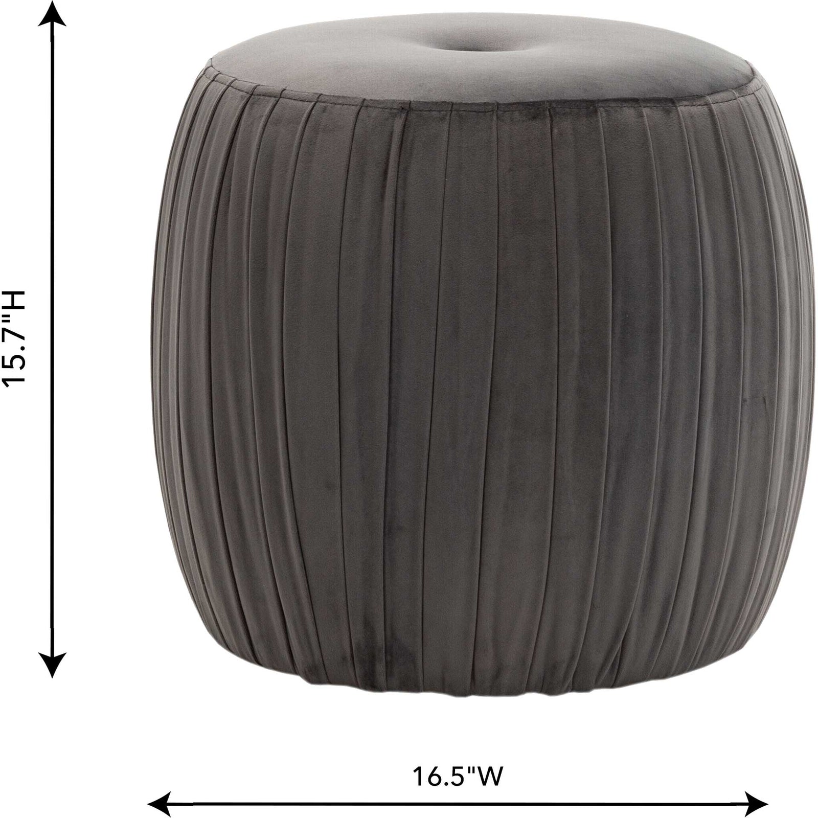 Sonny Velvet Ottoman Gray