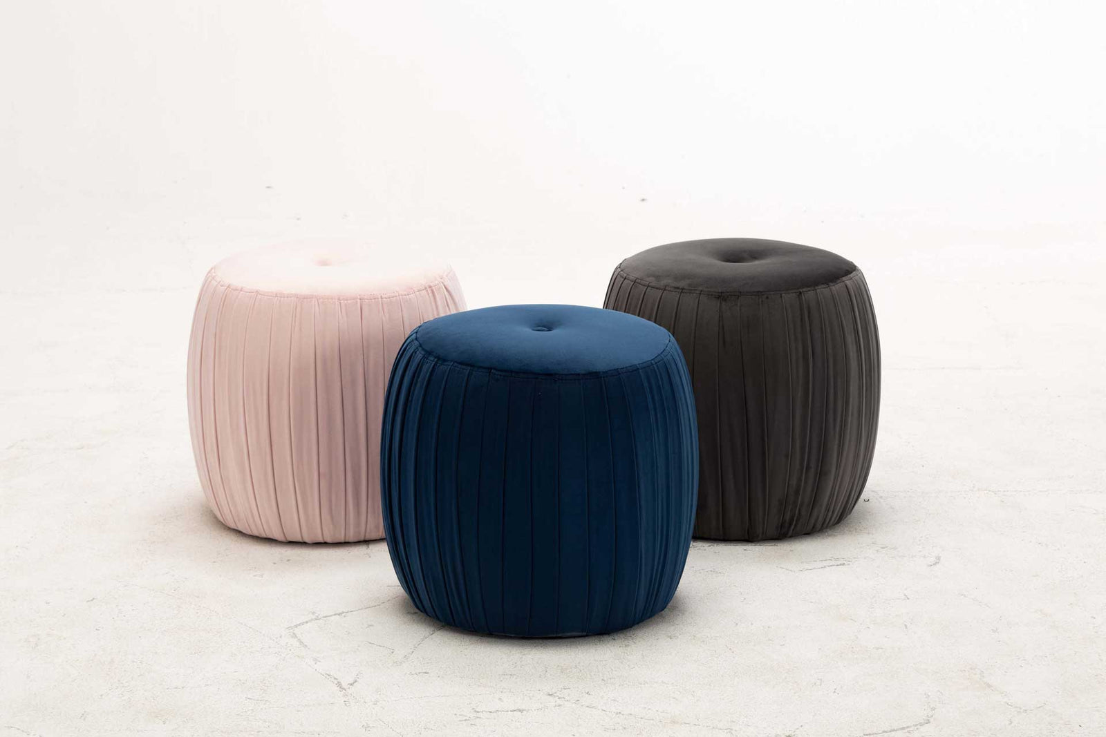 Sonny Velvet Ottoman Blush
