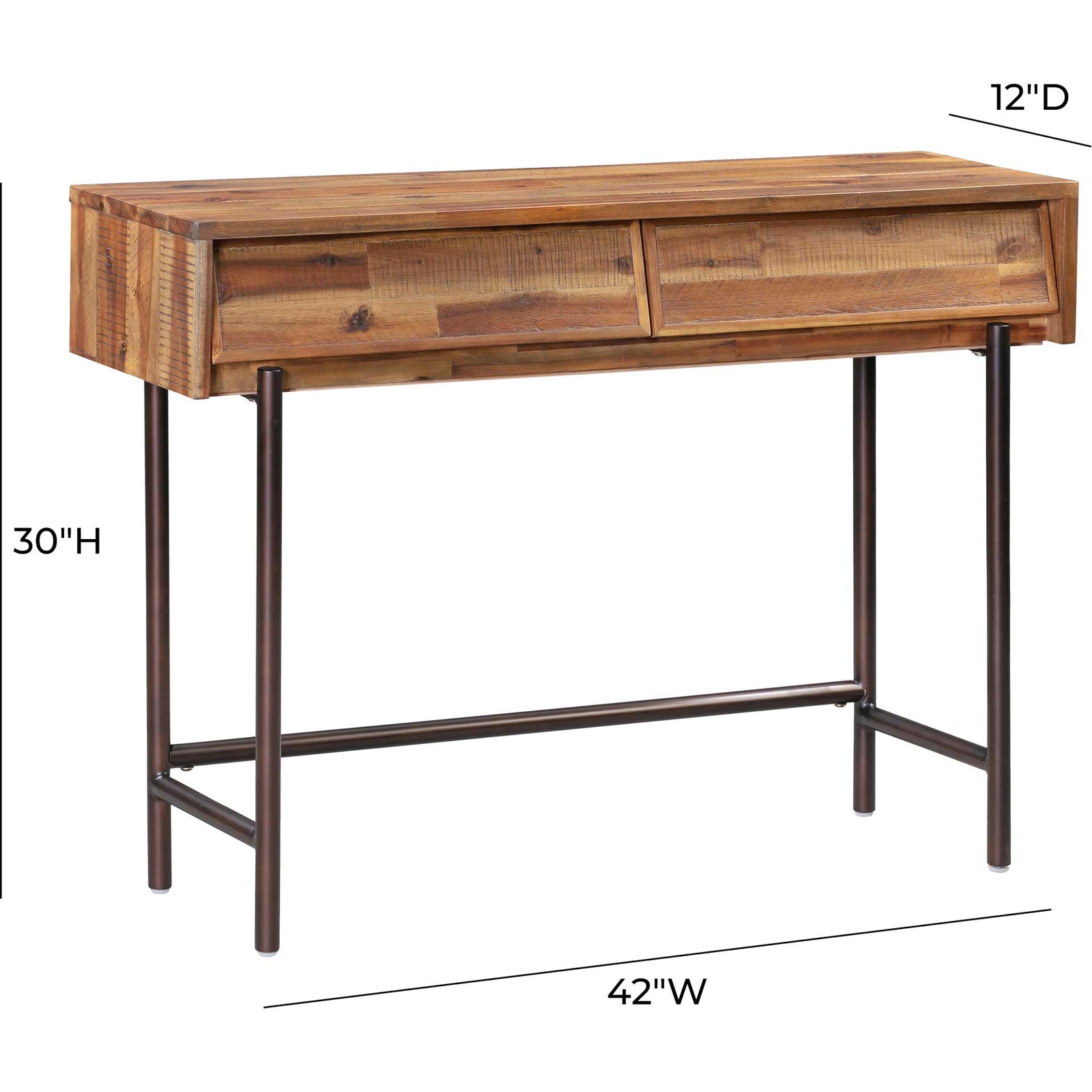 Boston Wooden Console Table Rustic/Dark Brown