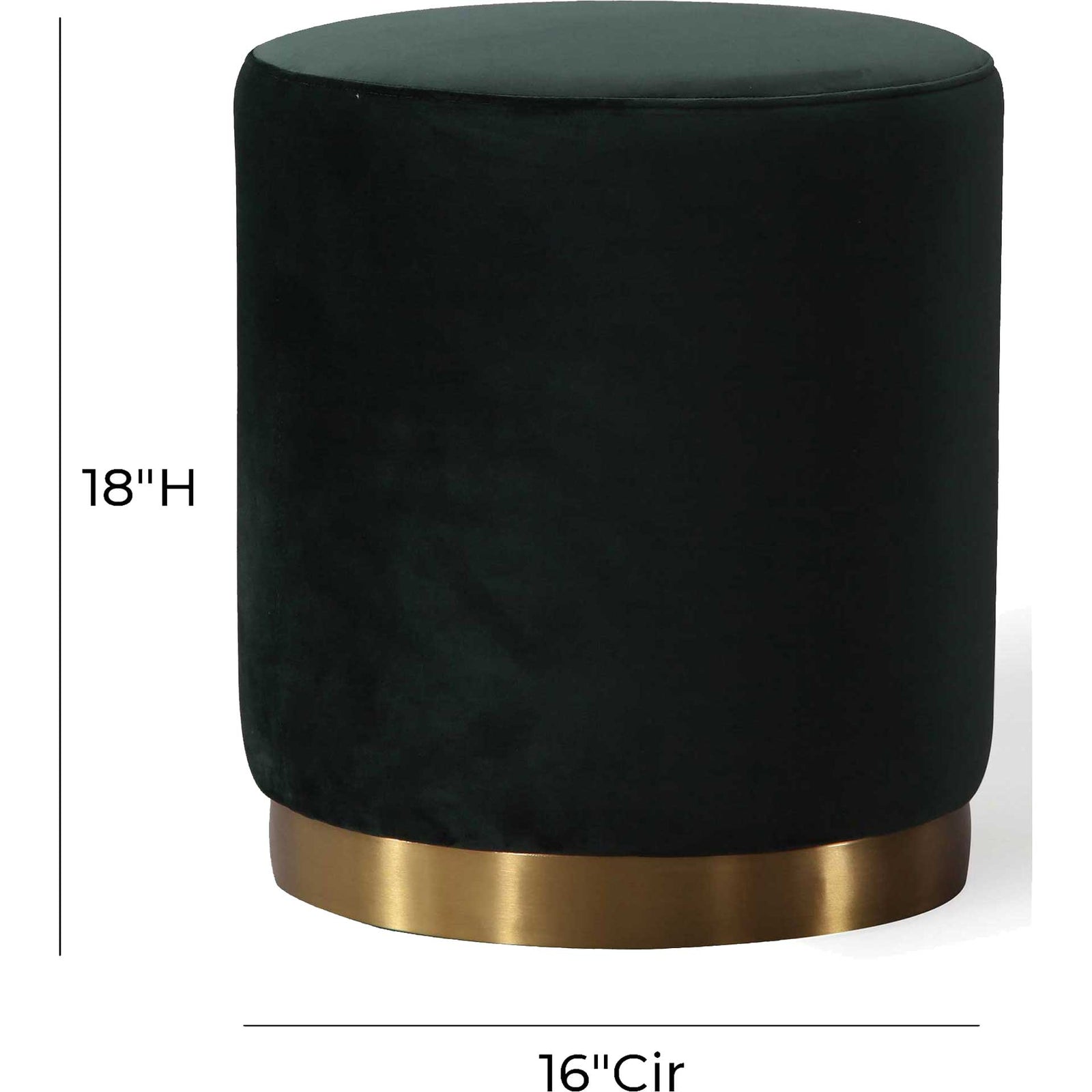Ophelia Velvet Ottoman Green