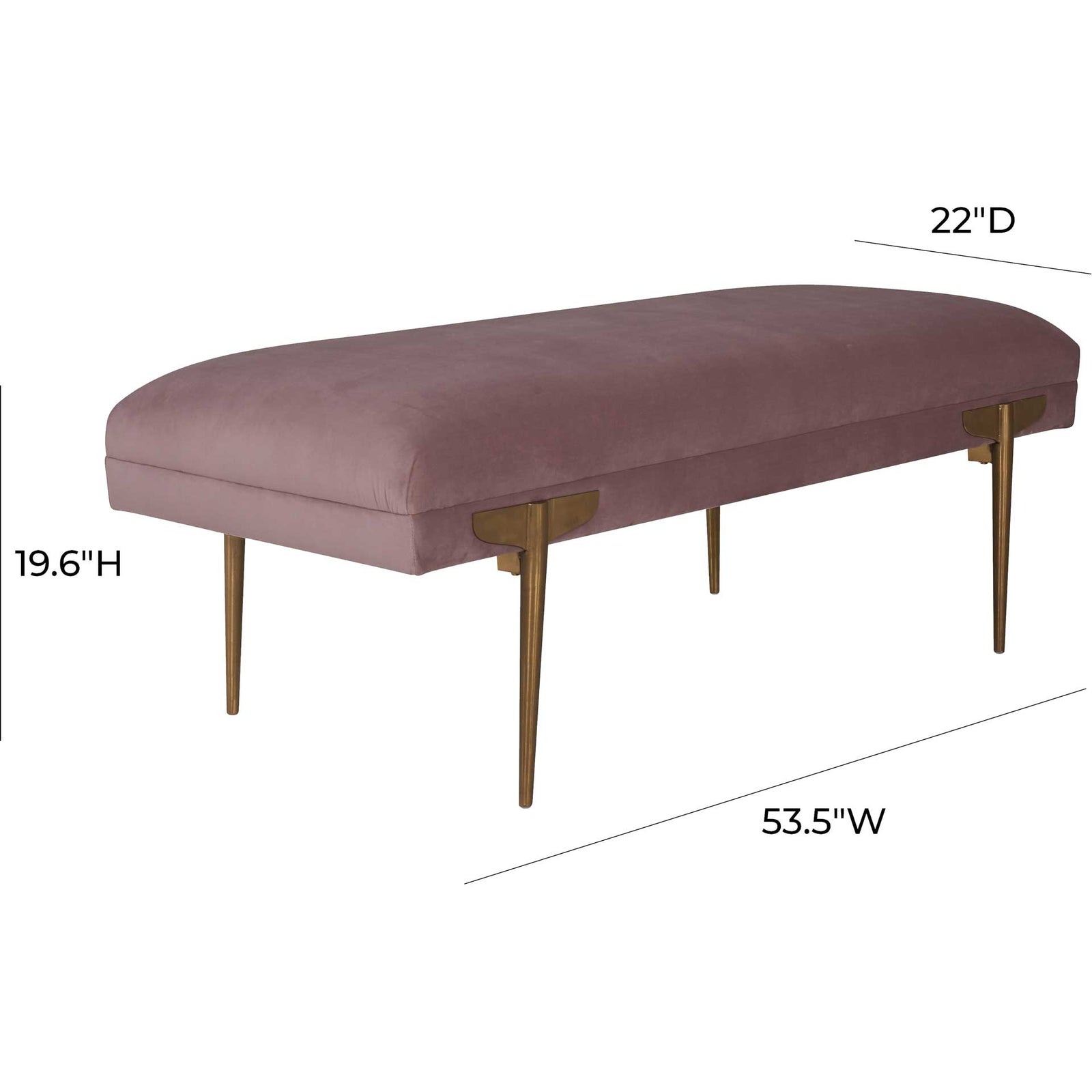 Braxton Velvet Bench Mauve