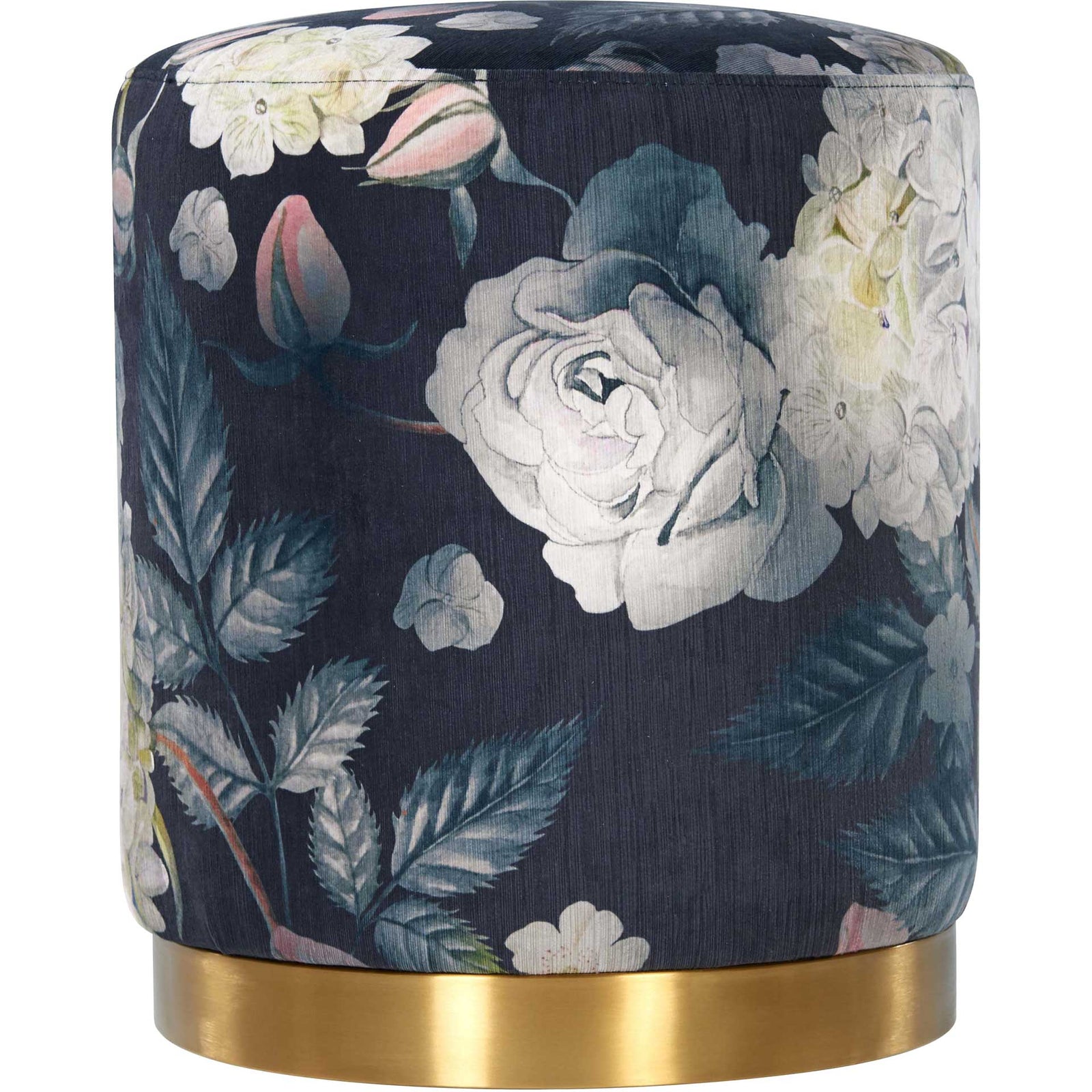 Ophelia Floral Velvet Ottoman Multi