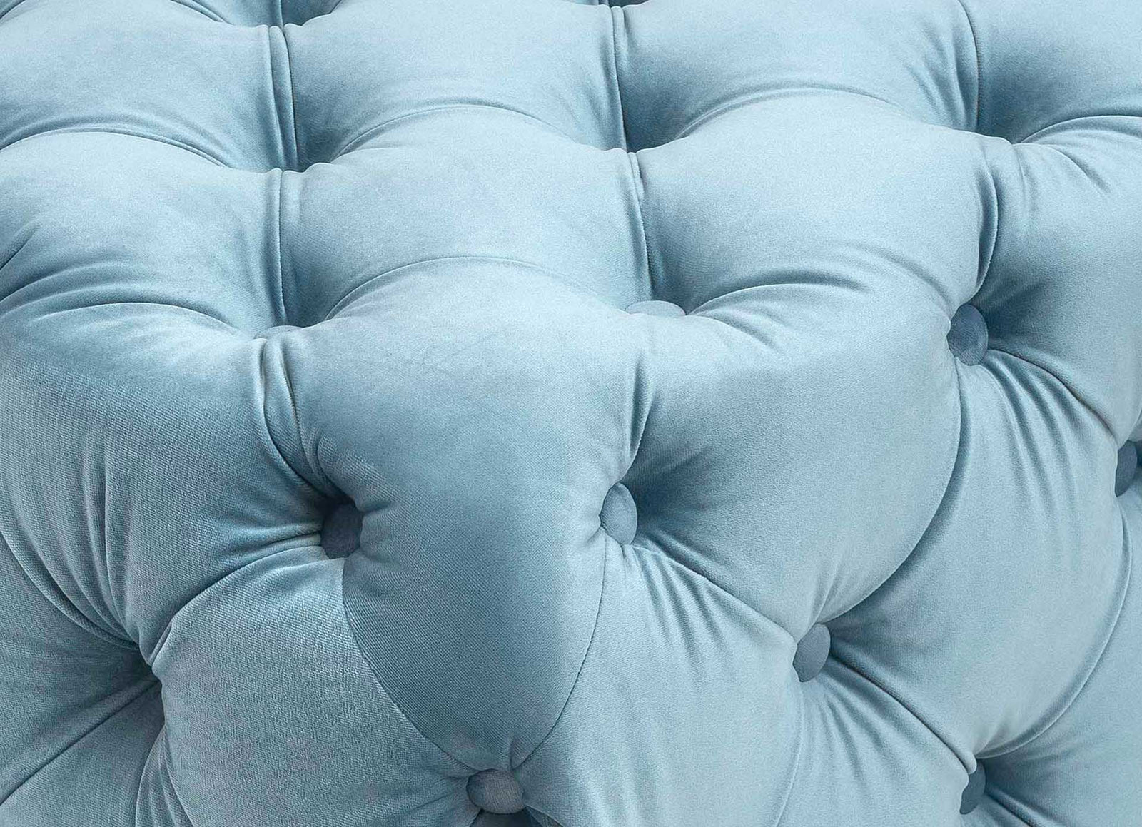 Kalel Velvet Ottoman Sea Blue