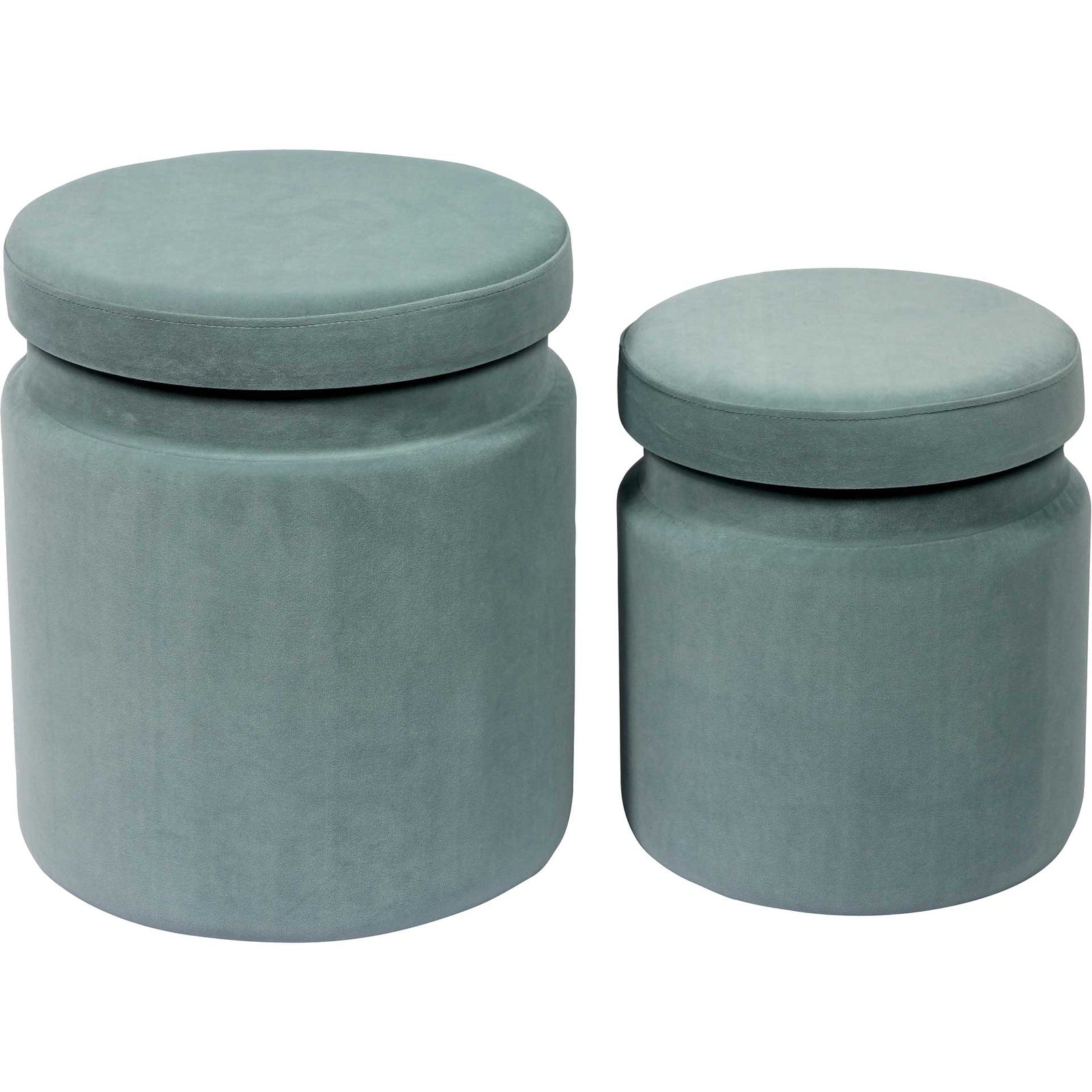 Kristy Velvet Storage Ottomans Sea Blue
