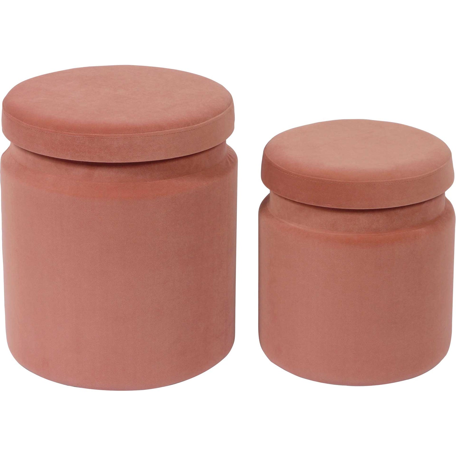 Kristy Velvet Storage Ottomans Salmon