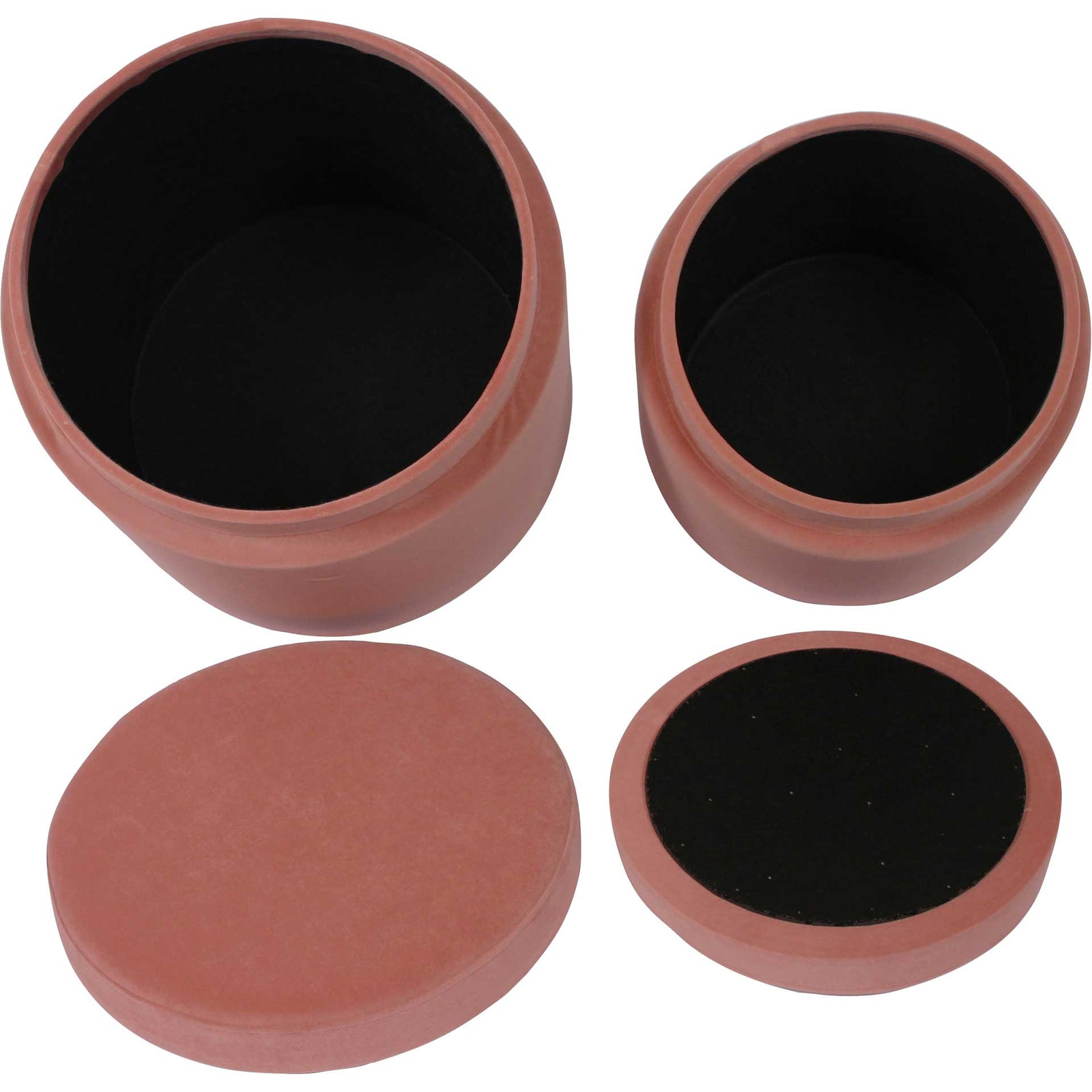 Kristy Velvet Storage Ottomans Salmon