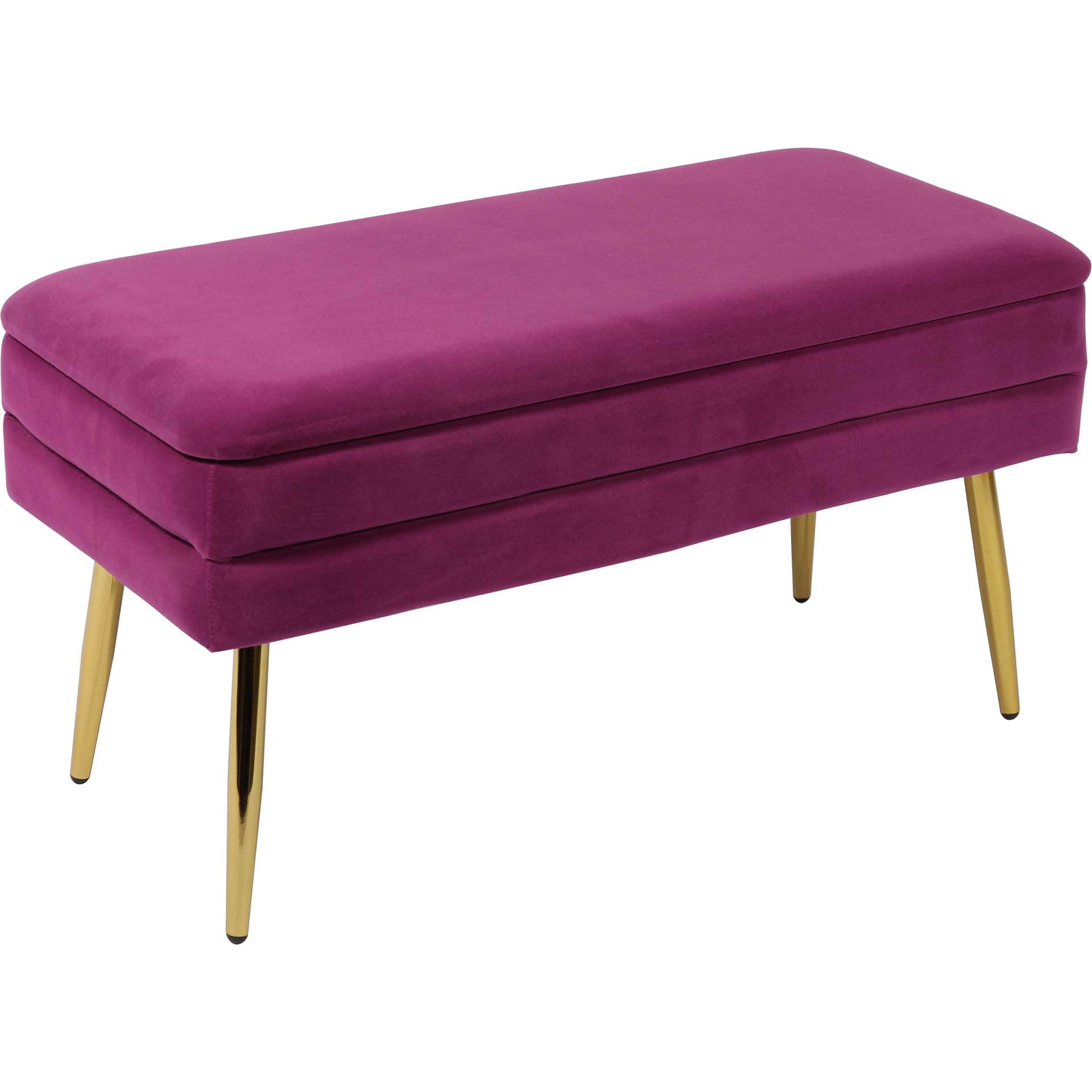 Zion Velvet Storage Bench Plum