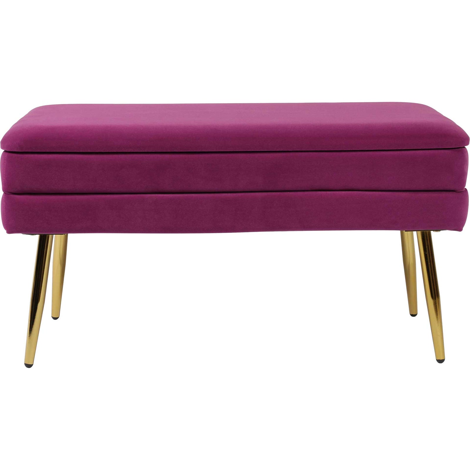 Zion Velvet Storage Bench Plum