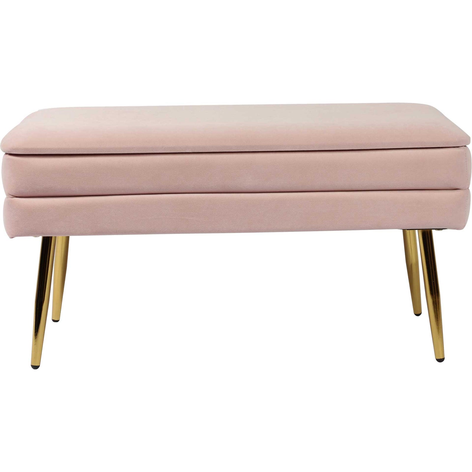 Zion Velvet Storage Bench Blush