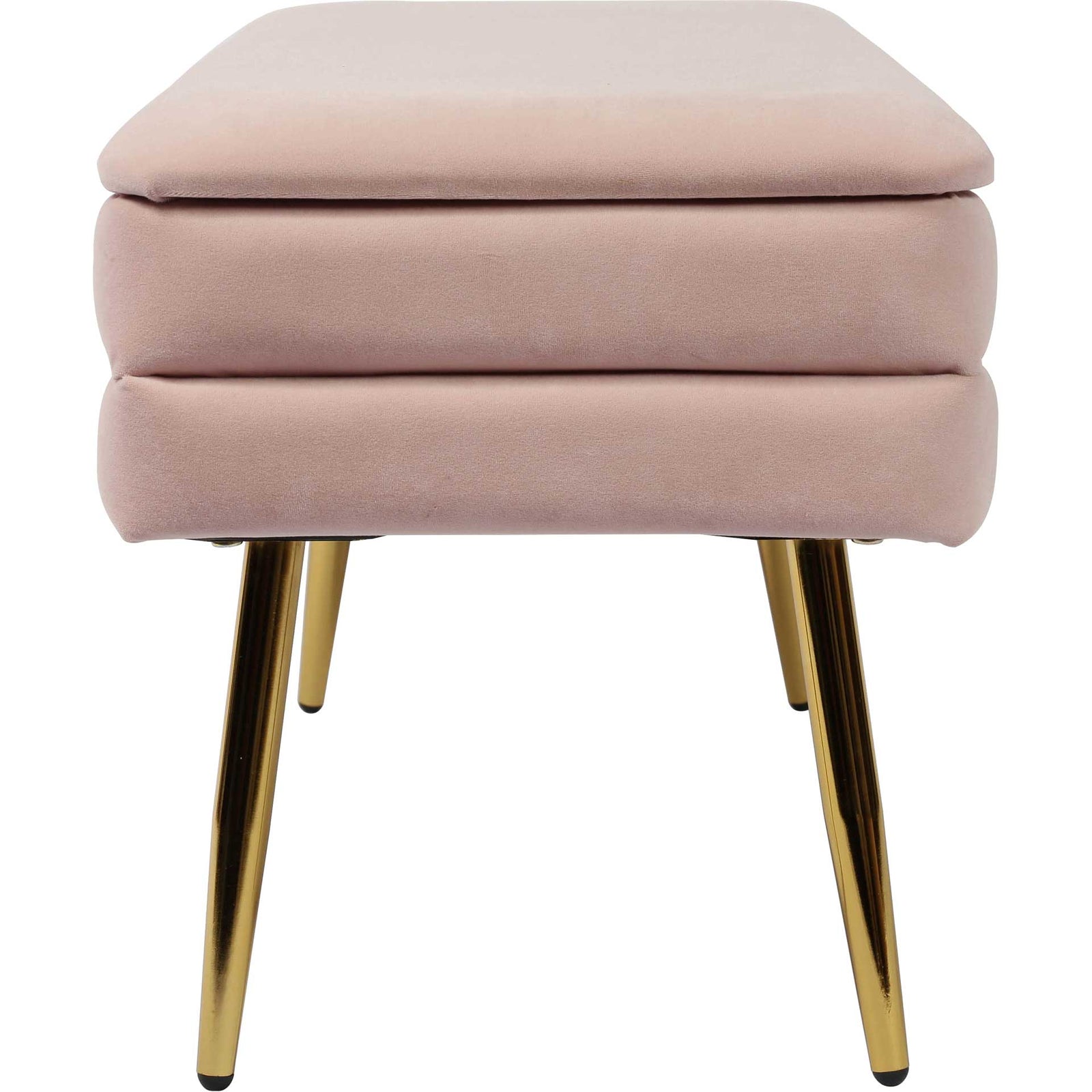 Zion Velvet Storage Bench Blush