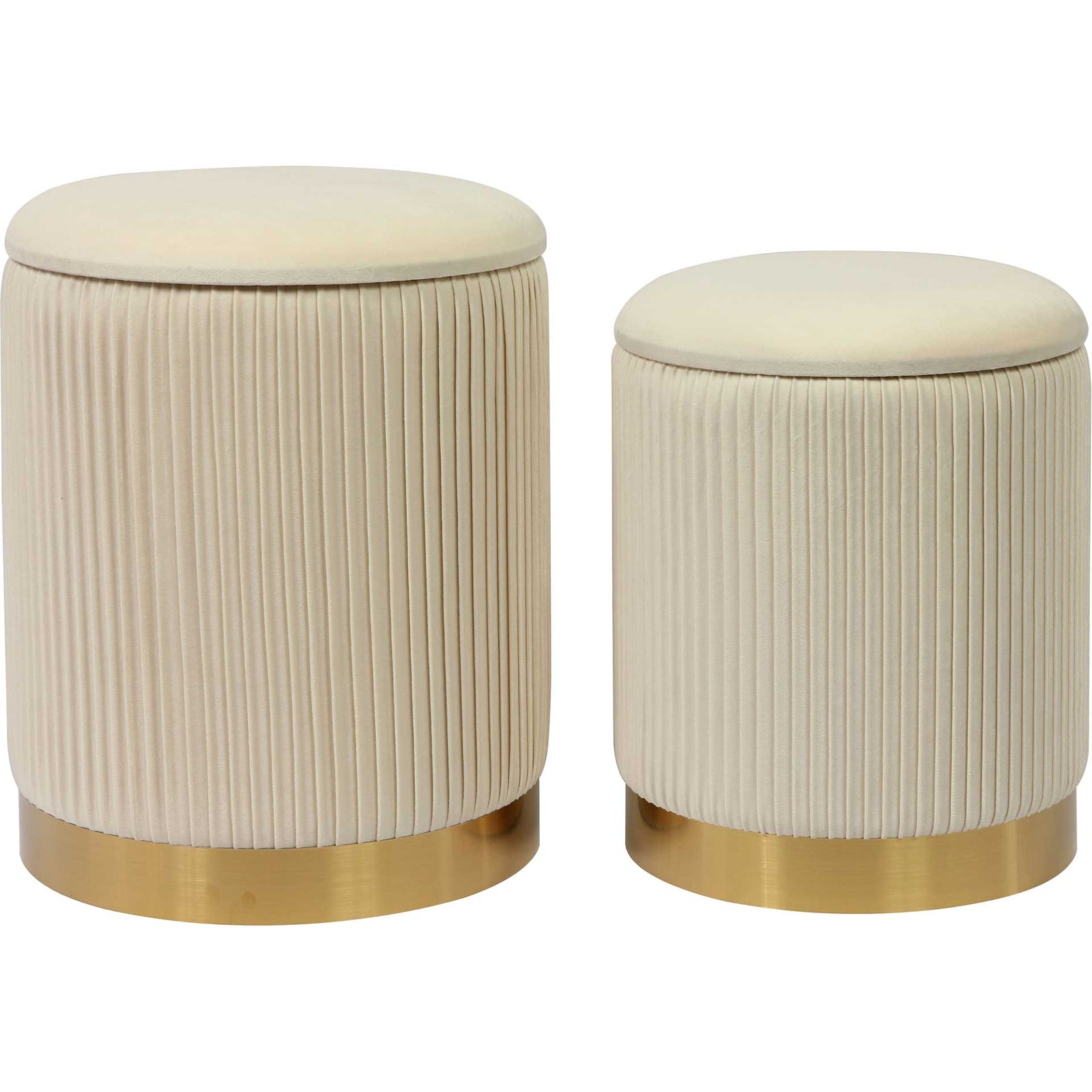 Chamonix Velvet Storage Ottomans Cream