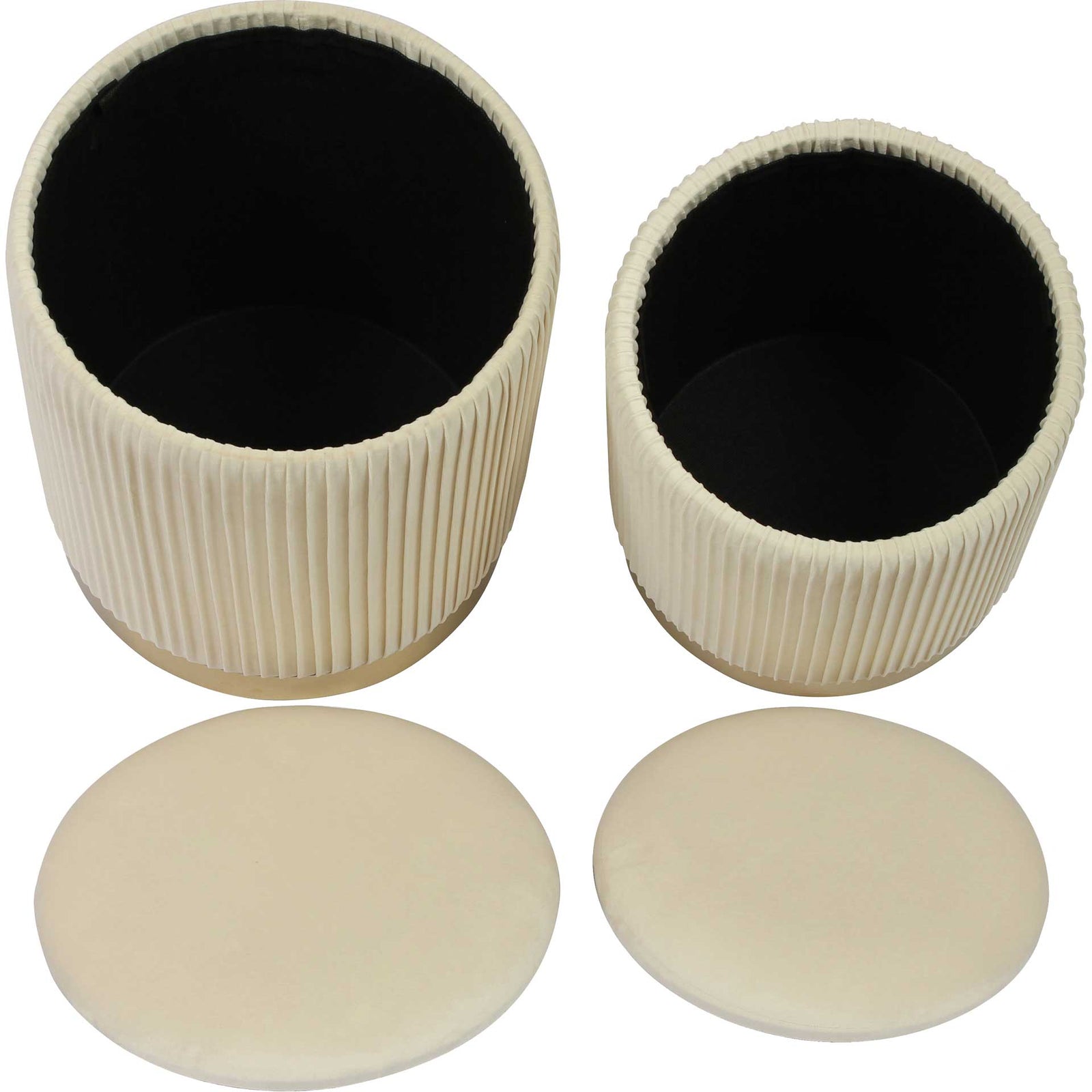 Chamonix Velvet Storage Ottomans Cream