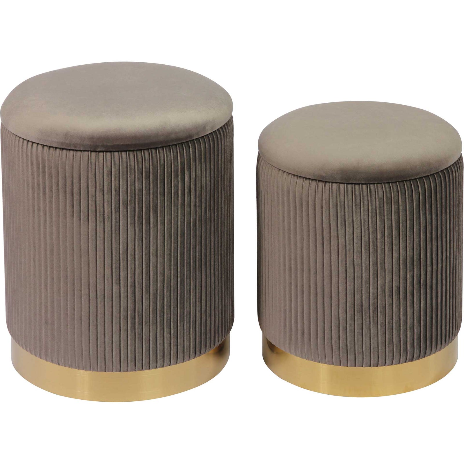 Chamonix Velvet Storage Ottomans Gray