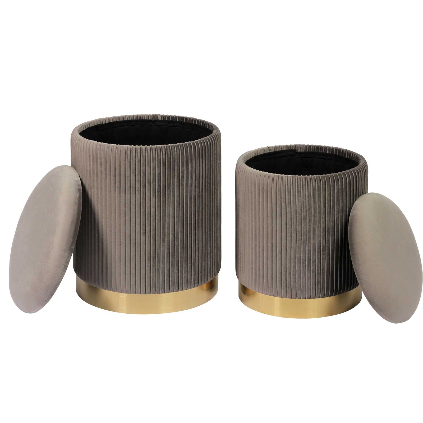 Chamonix Velvet Storage Ottomans Gray