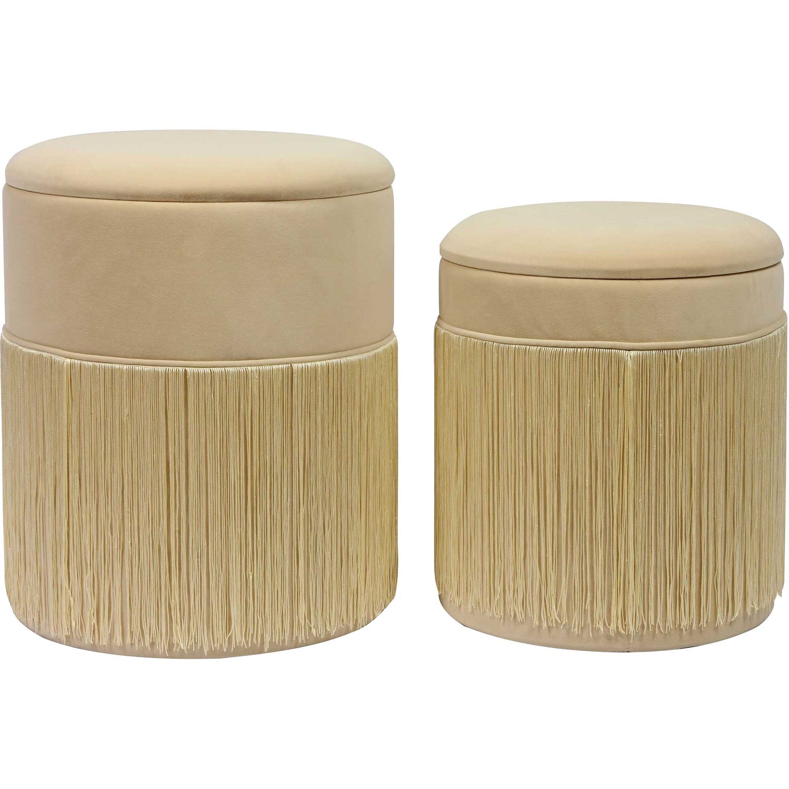 Talon Velvet Storage Ottomans Cream