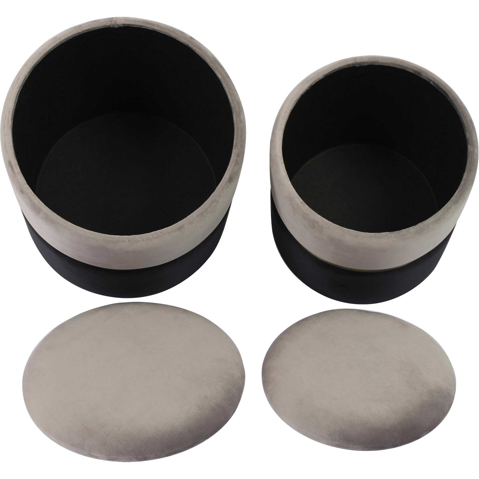 Gianna Velvet Storage Ottomans Gray