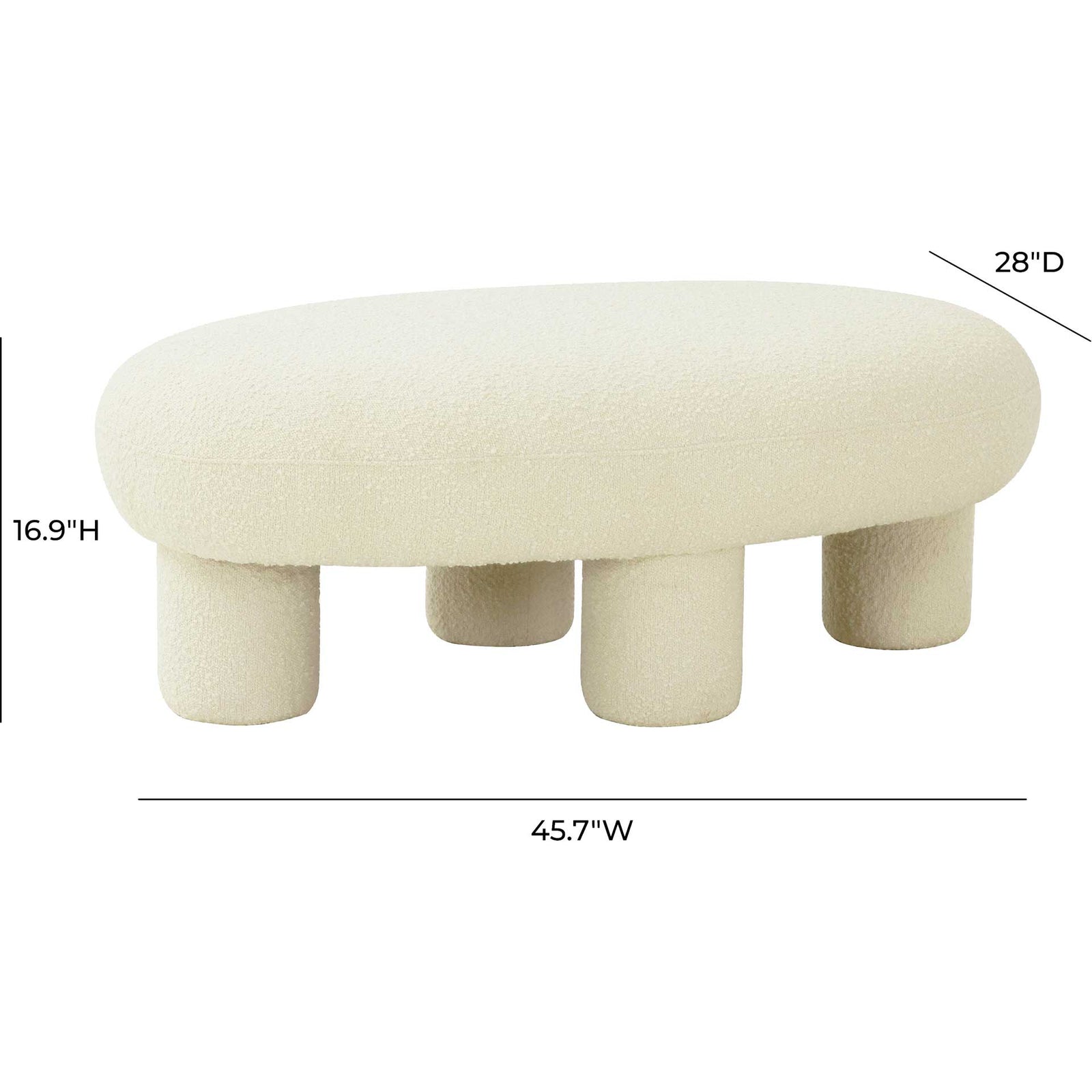Dillon Boucle Ottoman Cream