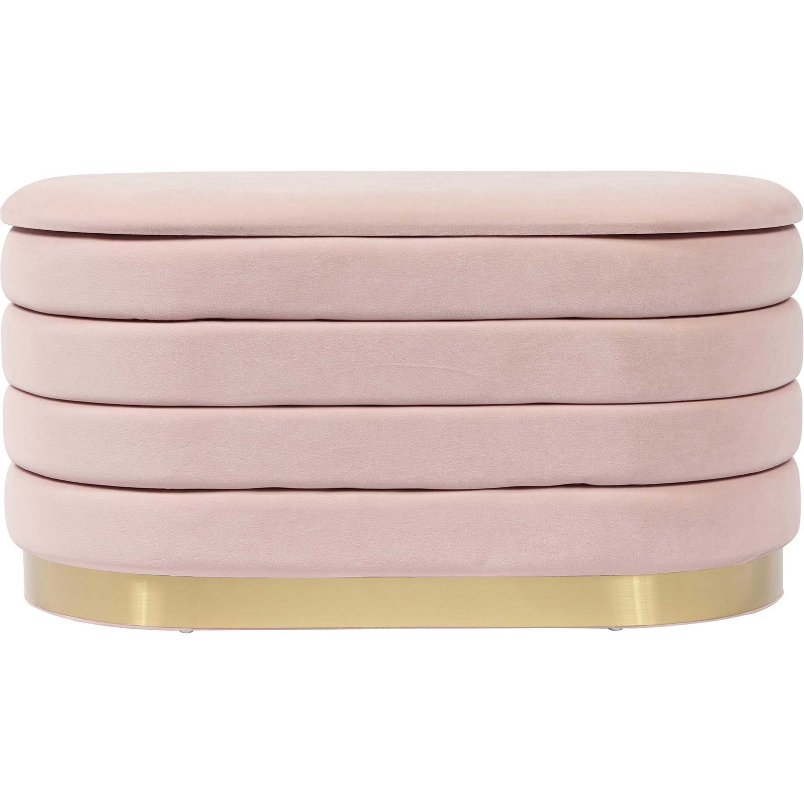 Lilah Velvet Storage Bench Blush