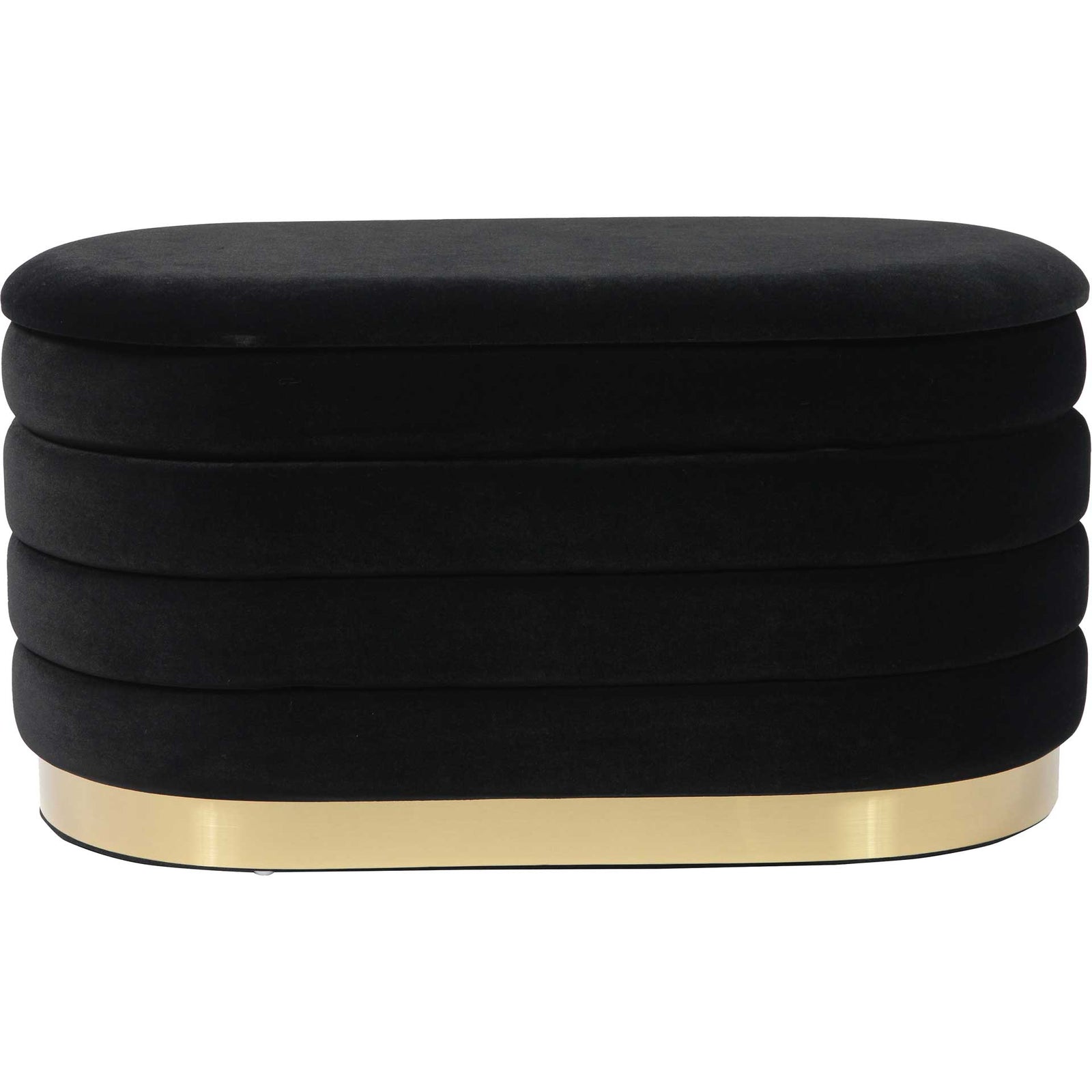 Lilah Velvet Storage Bench Black