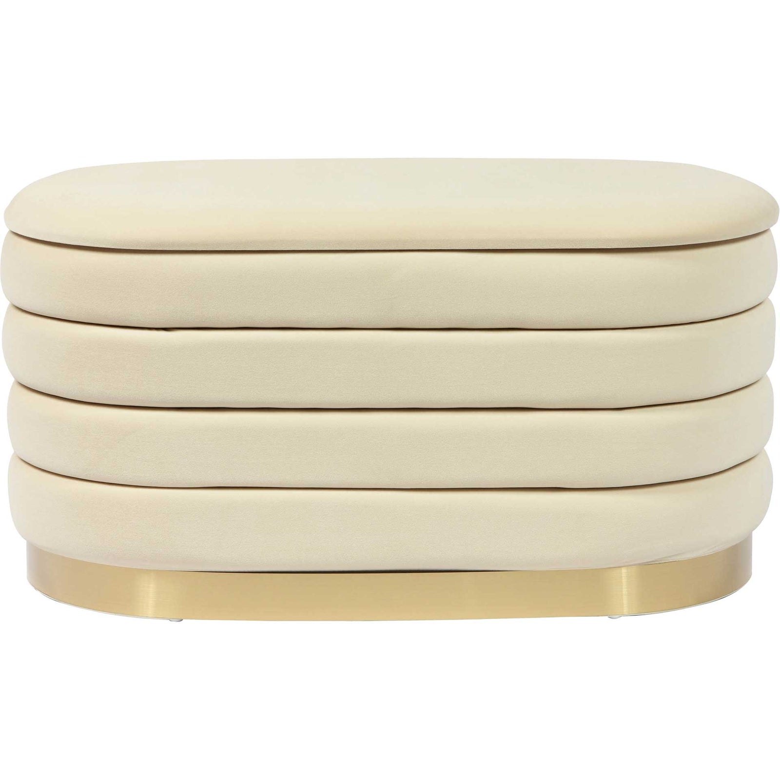 Lilah Velvet Storage Bench Cream