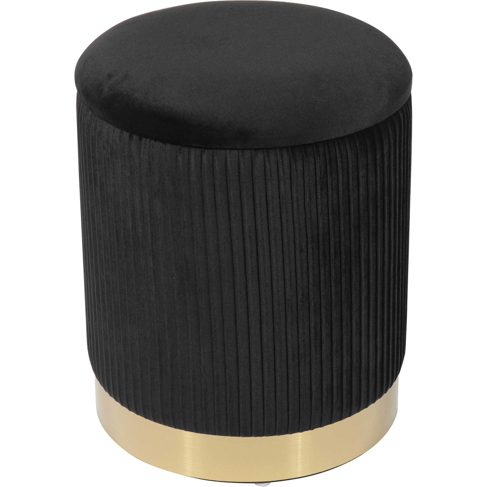 Zorn Velvet Storage Ottoman Black