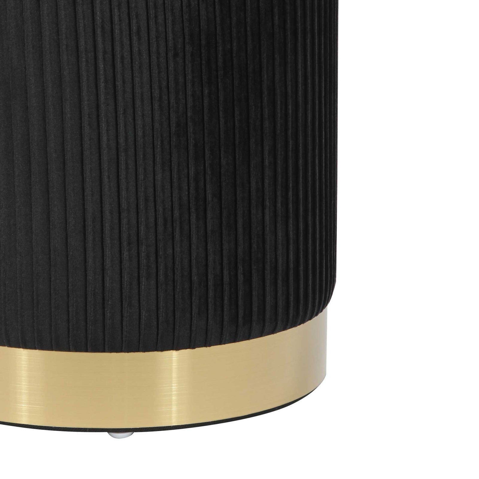 Zorn Velvet Storage Ottoman Black