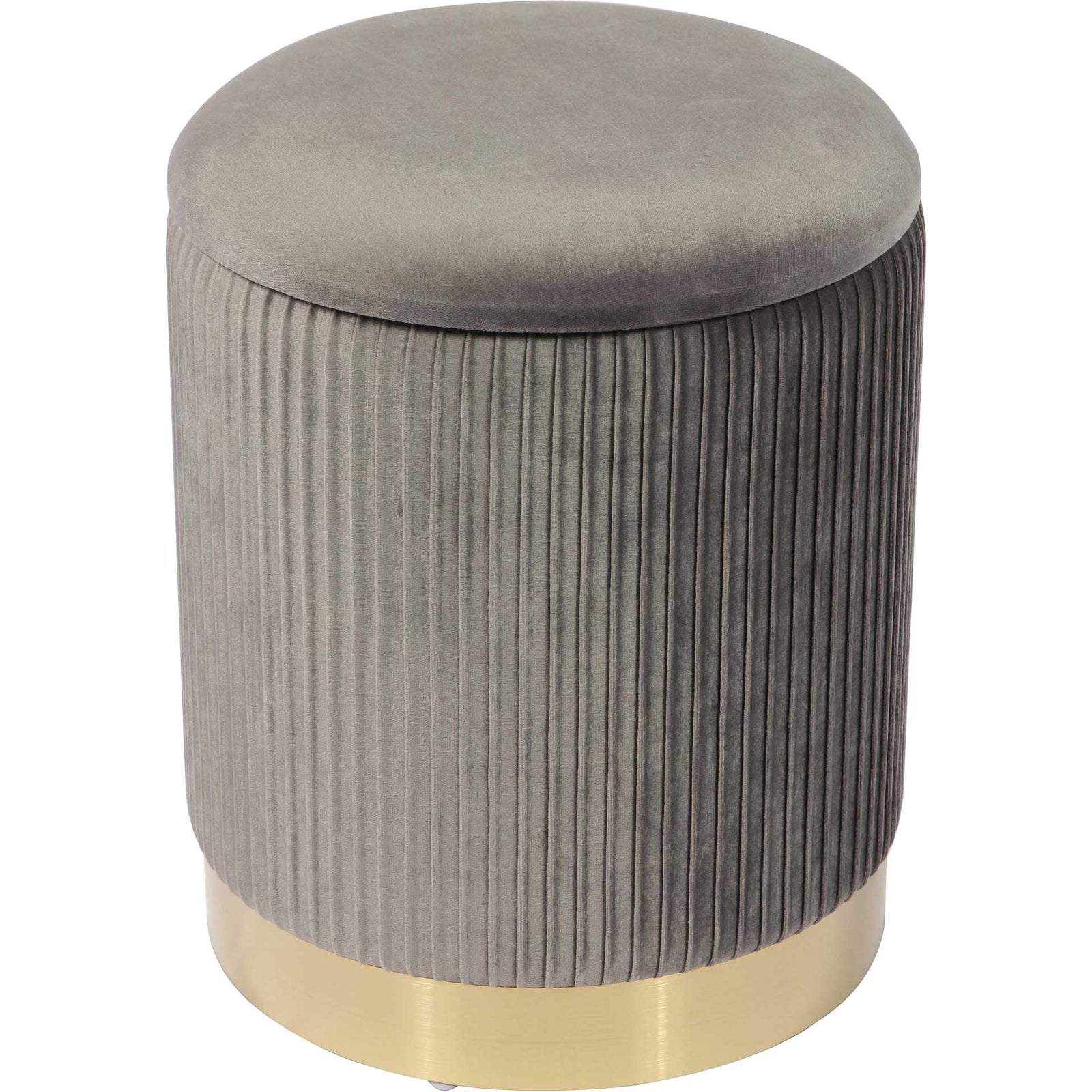 Zorn Velvet Storage Ottoman Gray
