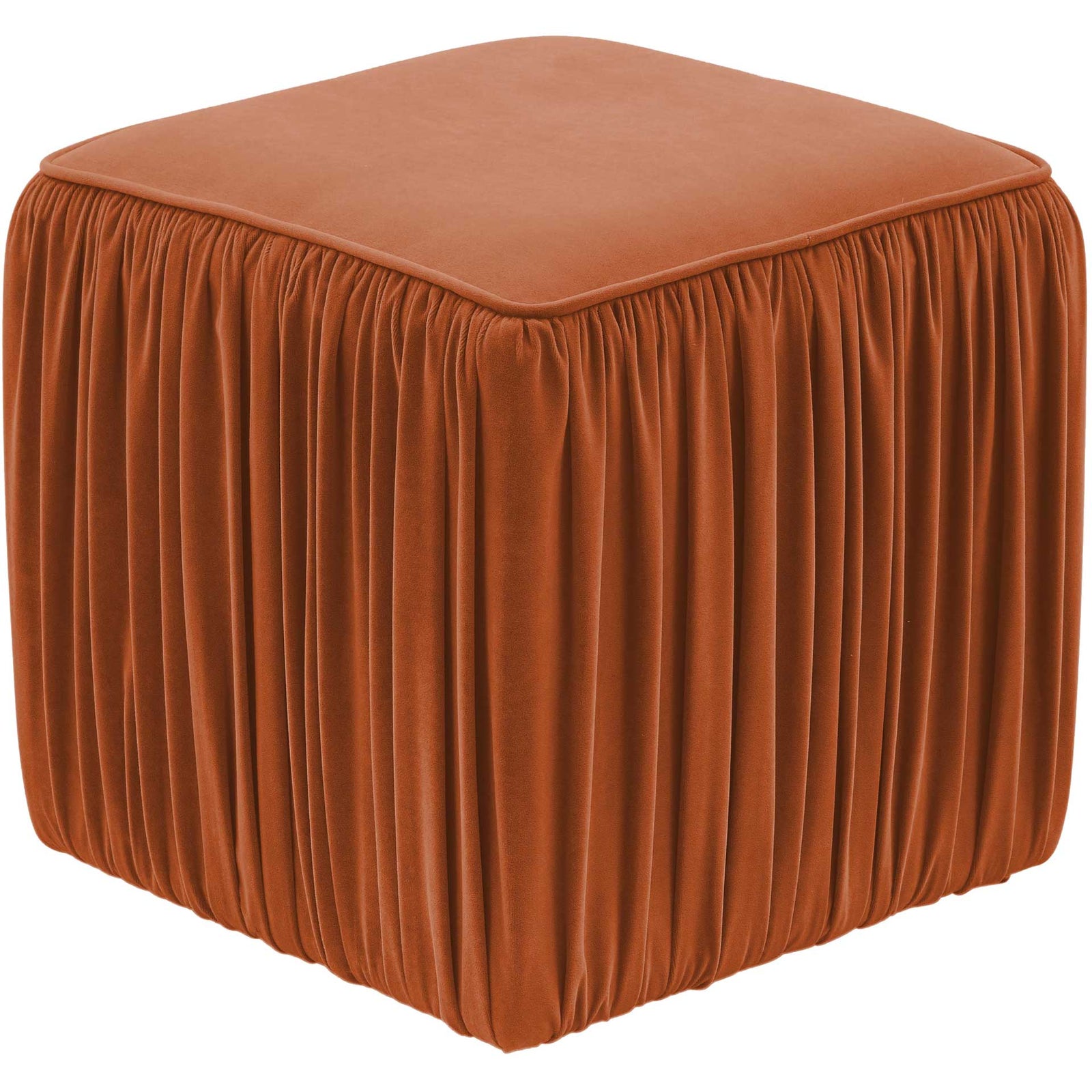 Moshe Pleated Ottoman Cognac