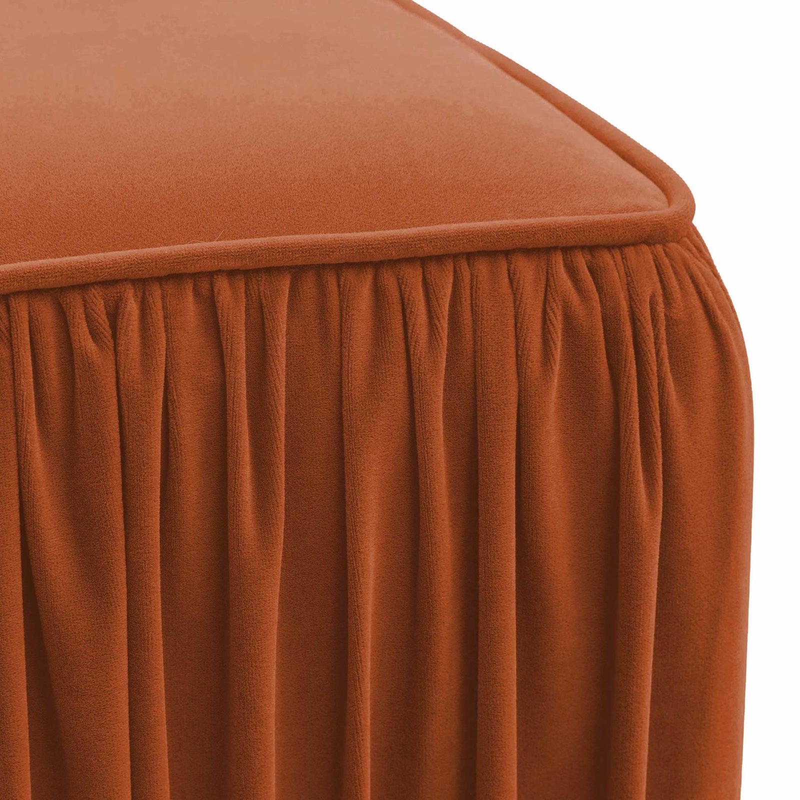 Moshe Pleated Ottoman Cognac
