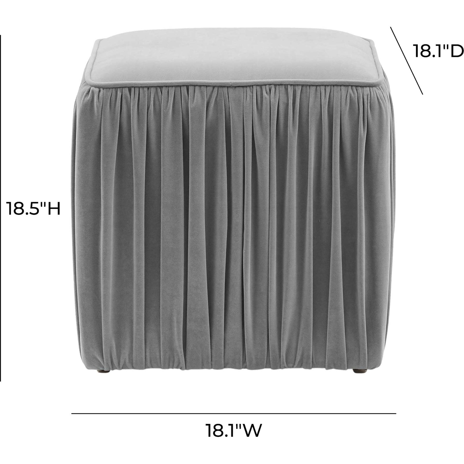 Moshe Pleated Ottoman Slate