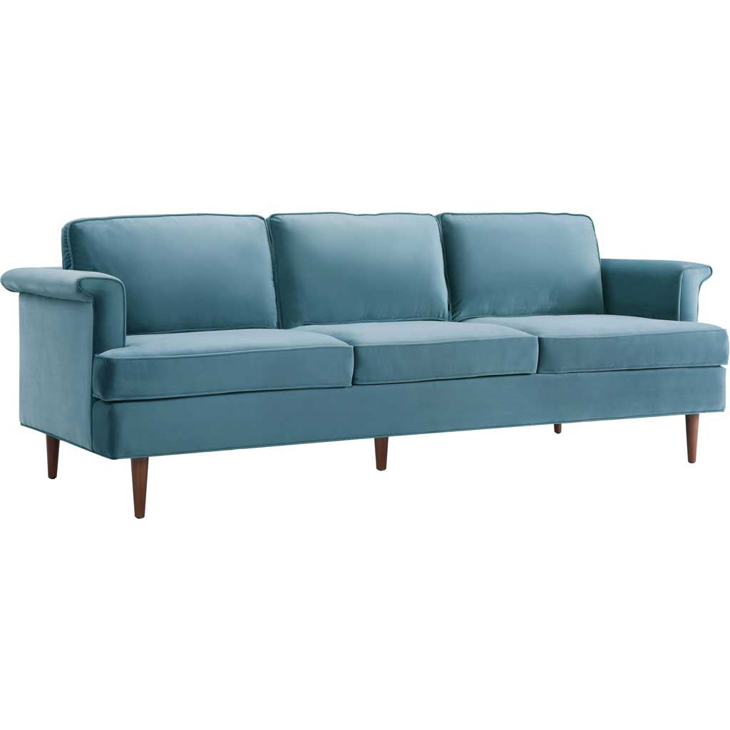 Pessac Velvet Sofa Sea Blue