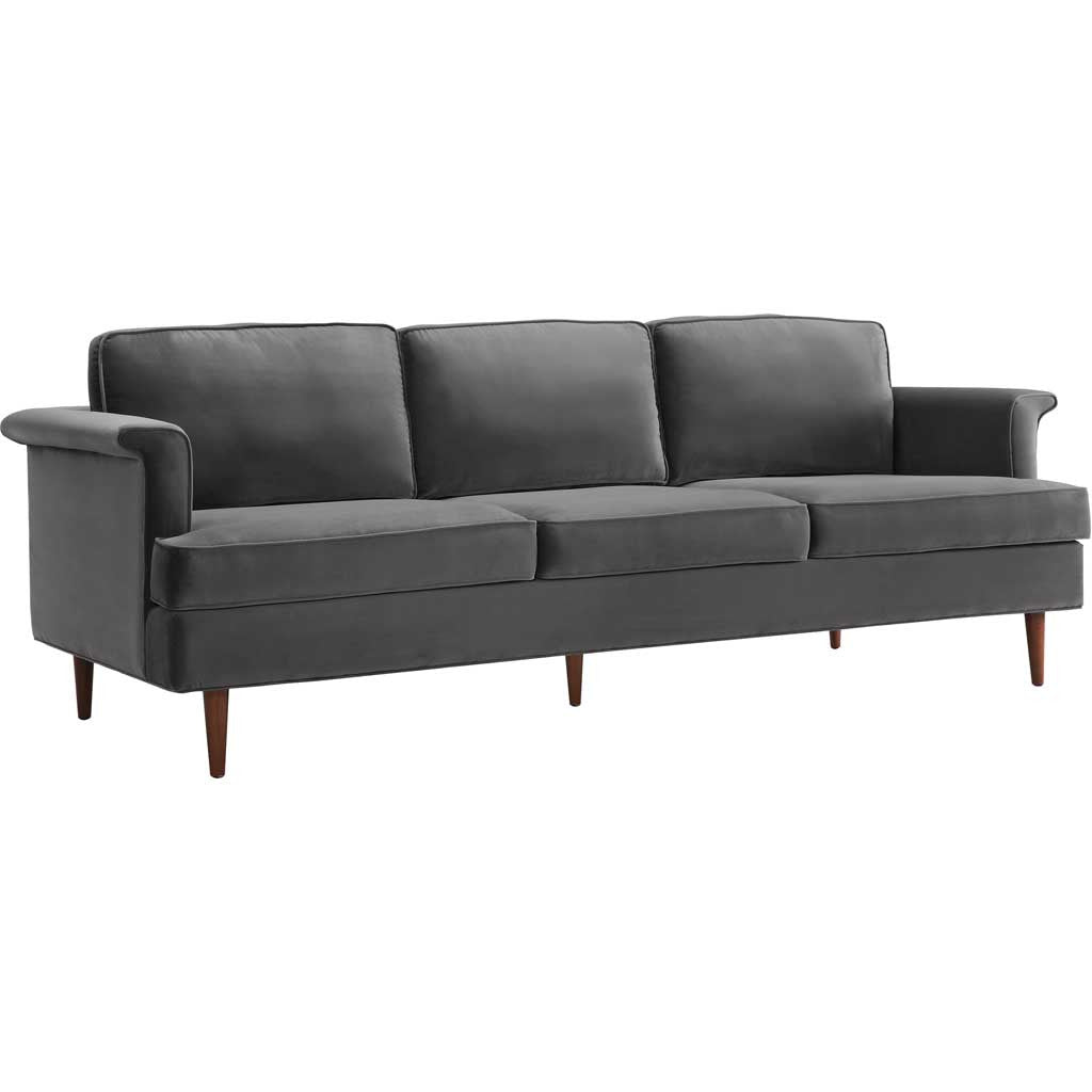 Pessac Velvet Sofa Gray