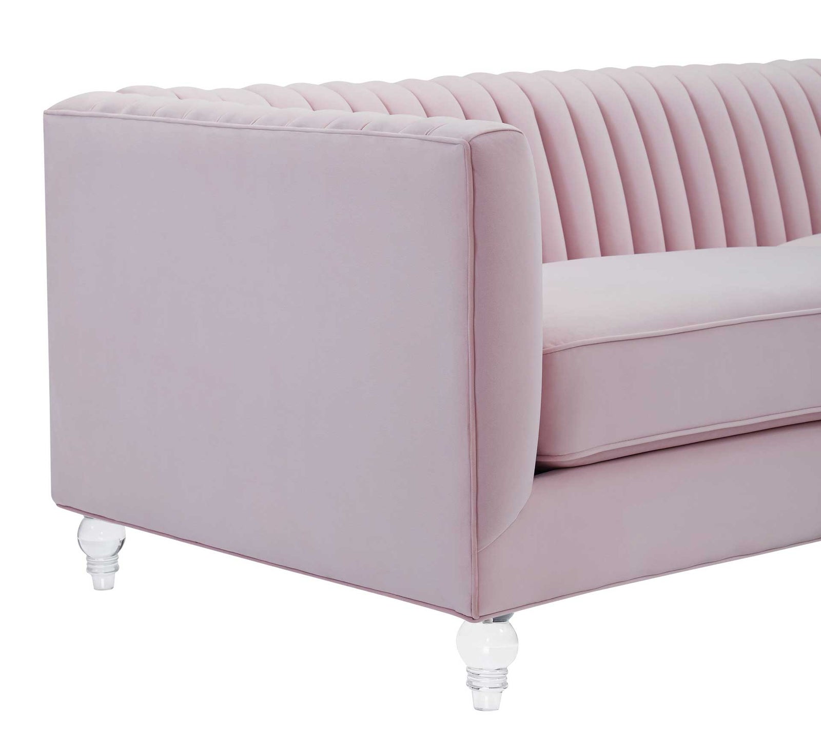 Aviate Velvet Sofa Blush