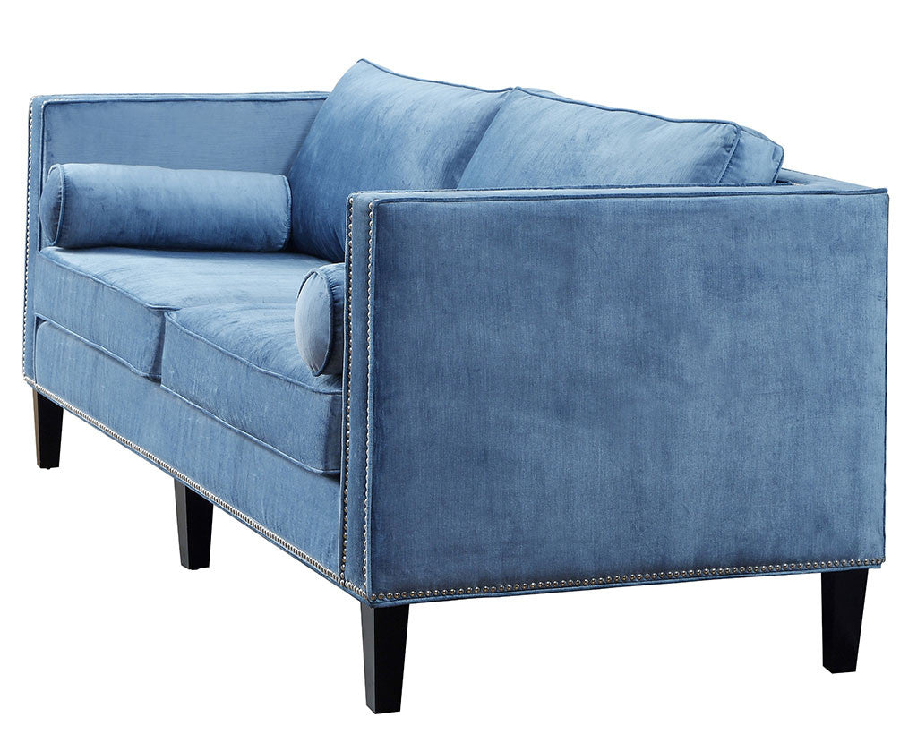 Cole Blue Velvet Sofa