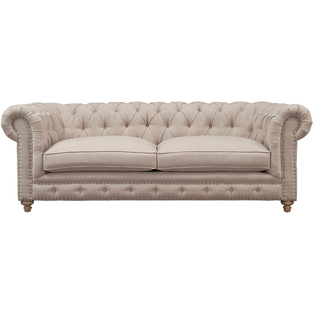 Oxby Beige Linen Sofa