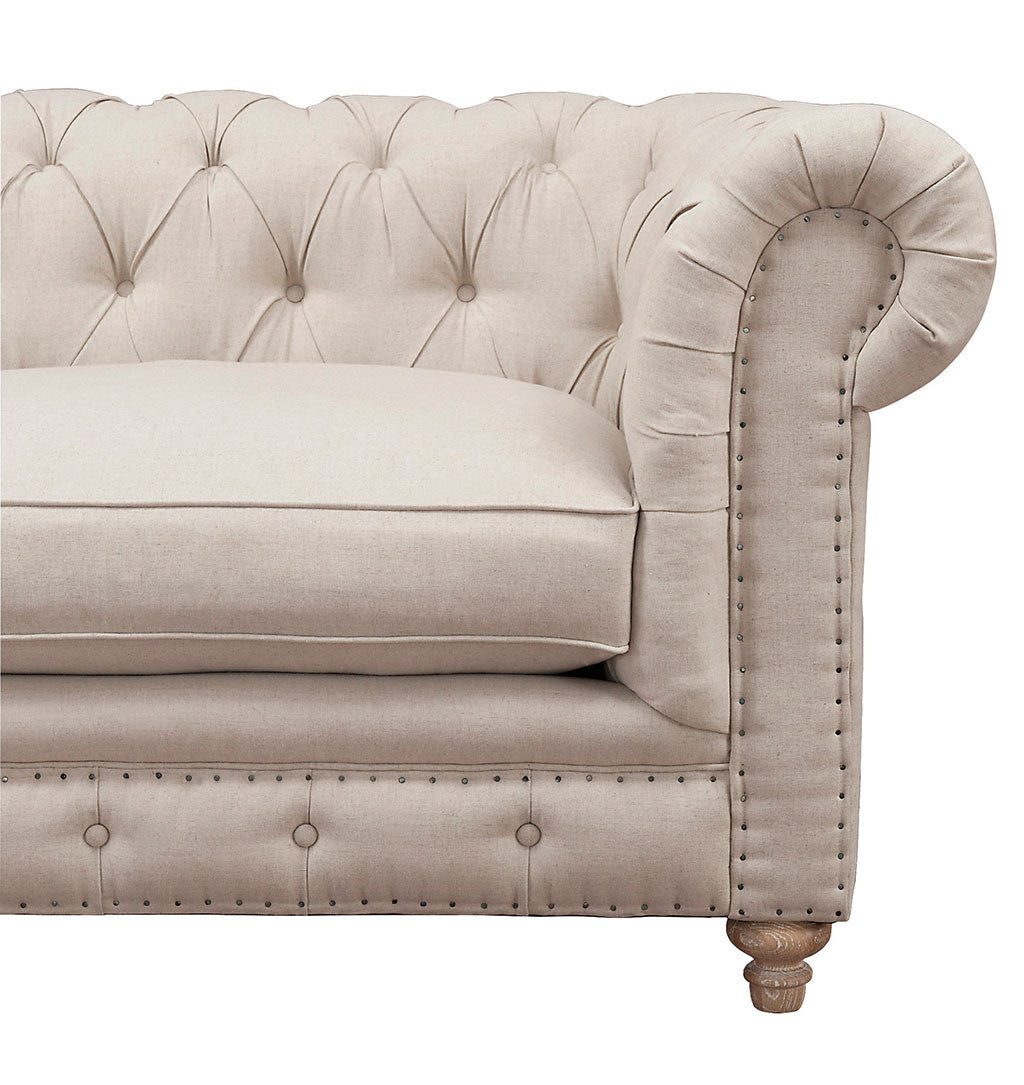 Oxby Beige Linen Sofa