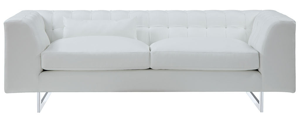 Vincent White Leather Sofa