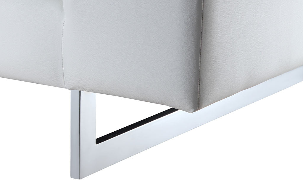 Vincent White Leather Sofa