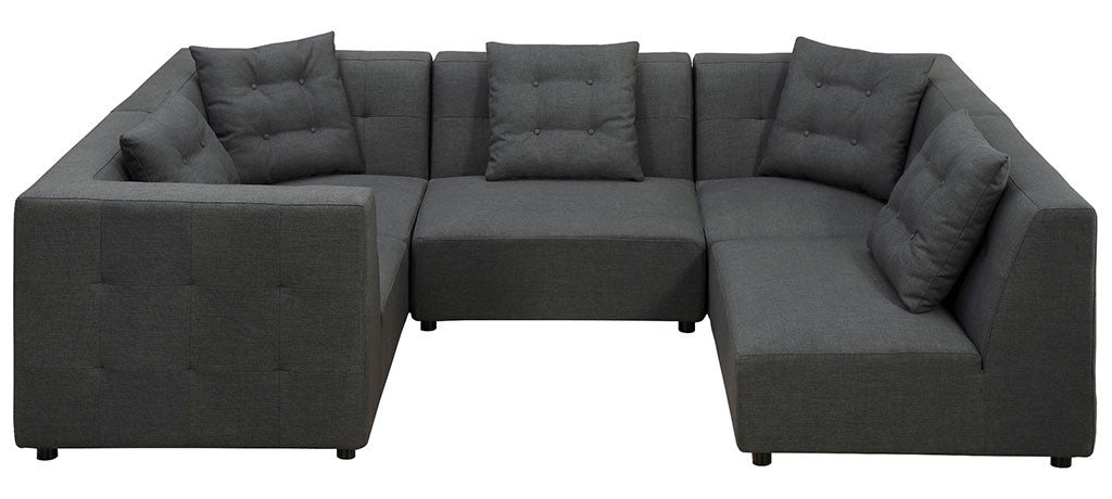 Eton Gray Linen 5 Piece Modular Sectional