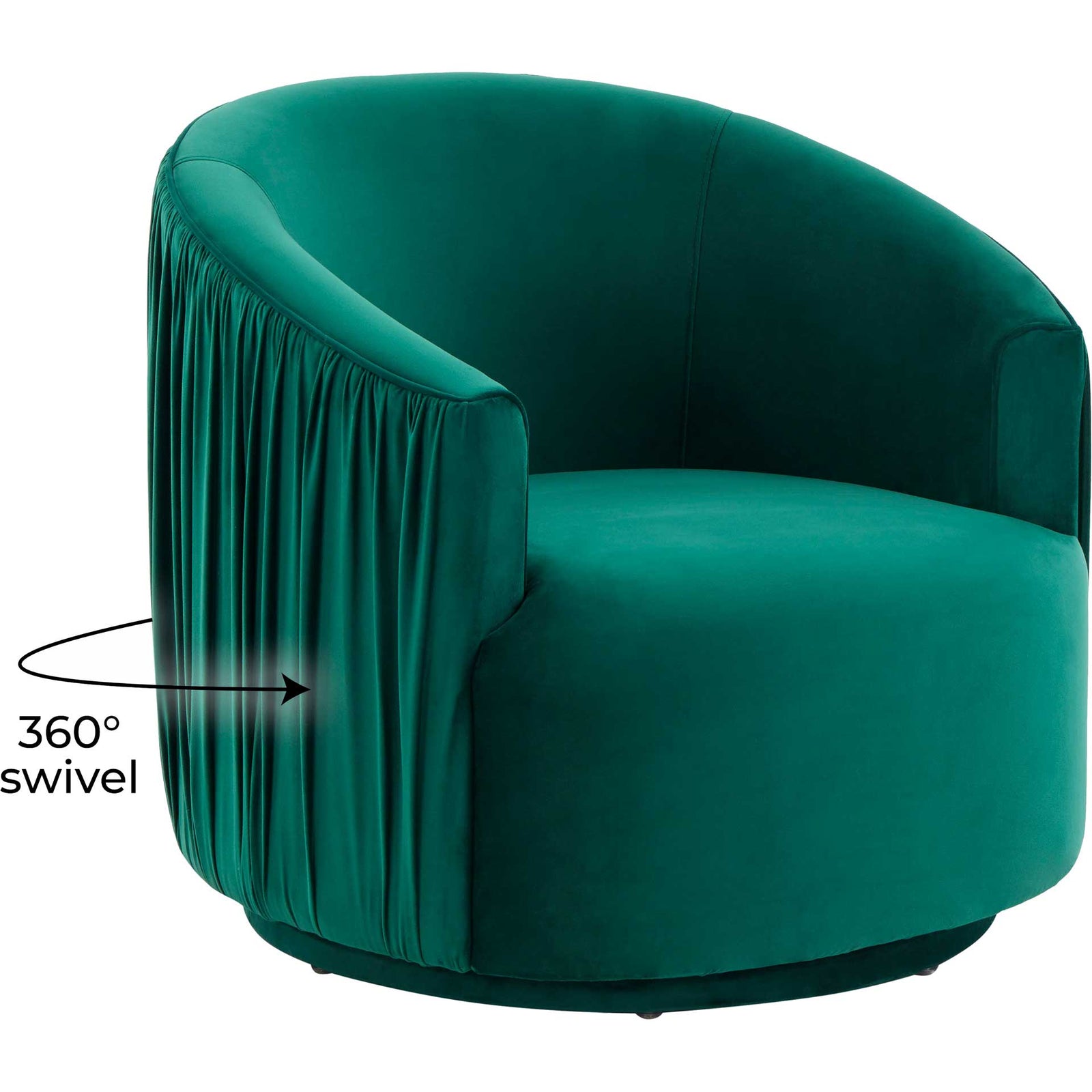 Lodi Pleated Swivel Chair Forest Green